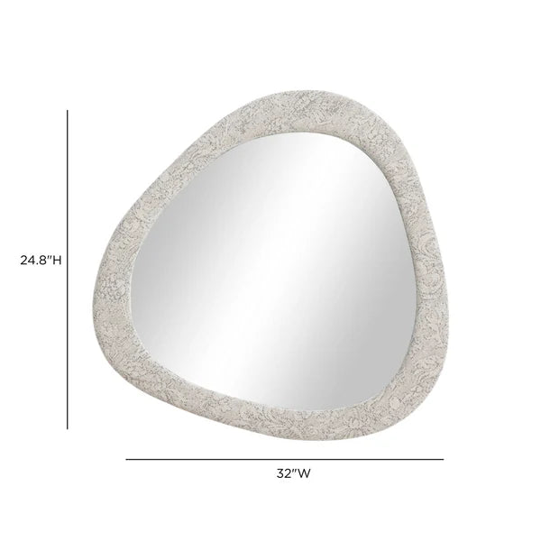 Klaryss Neutral Floral Jacquard Wall Mirror - image 4