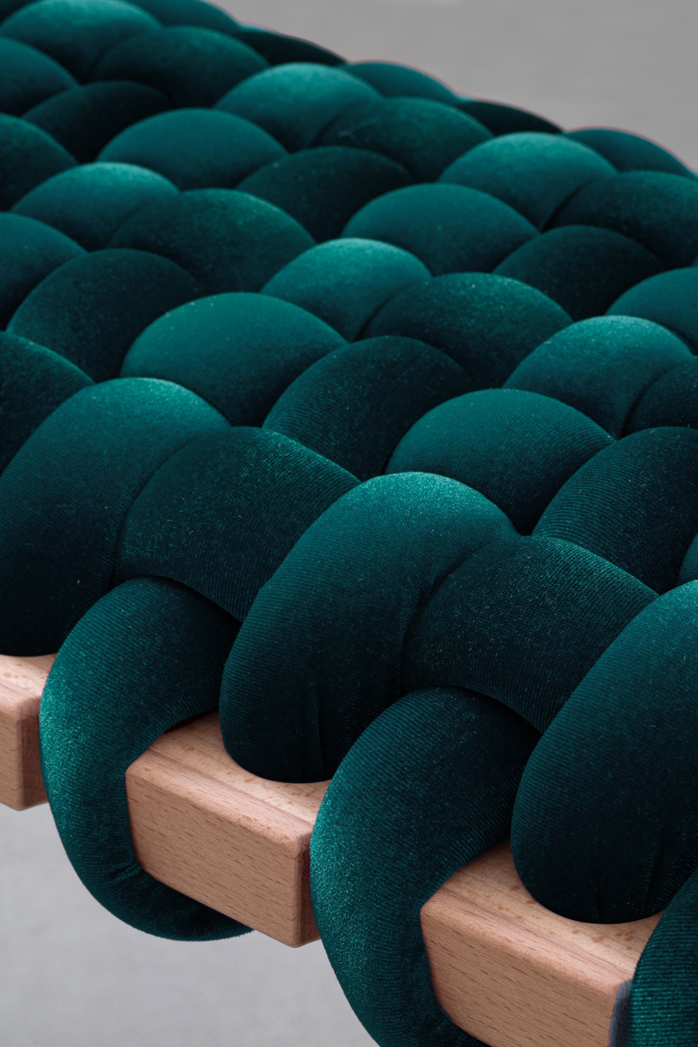 Velvet Woven Bench - Blue - image 4