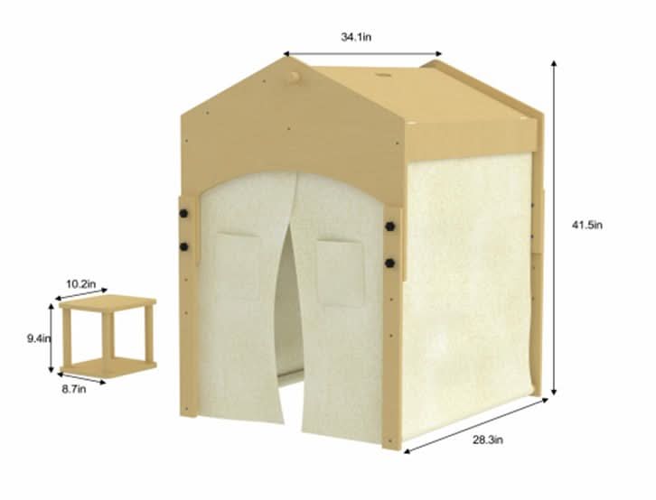 Ash Adjustable Wooden Learning Tent - Natural