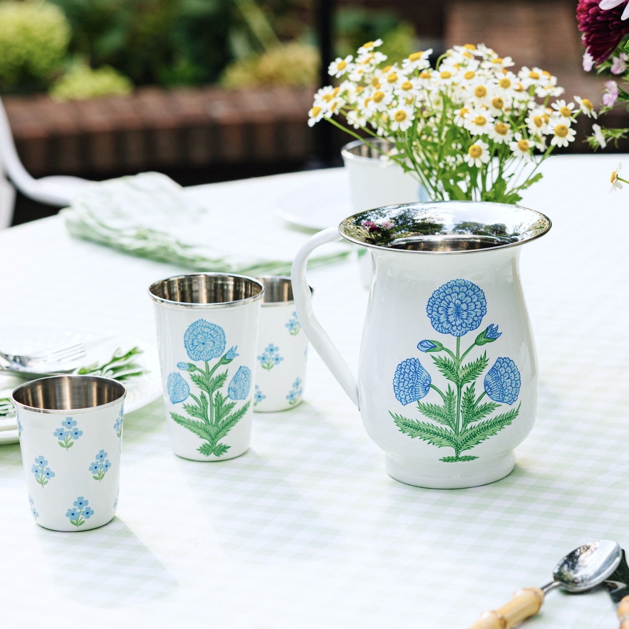 Poppy Blue Tall Enamelware Tumblers - Set of 4 - image 5