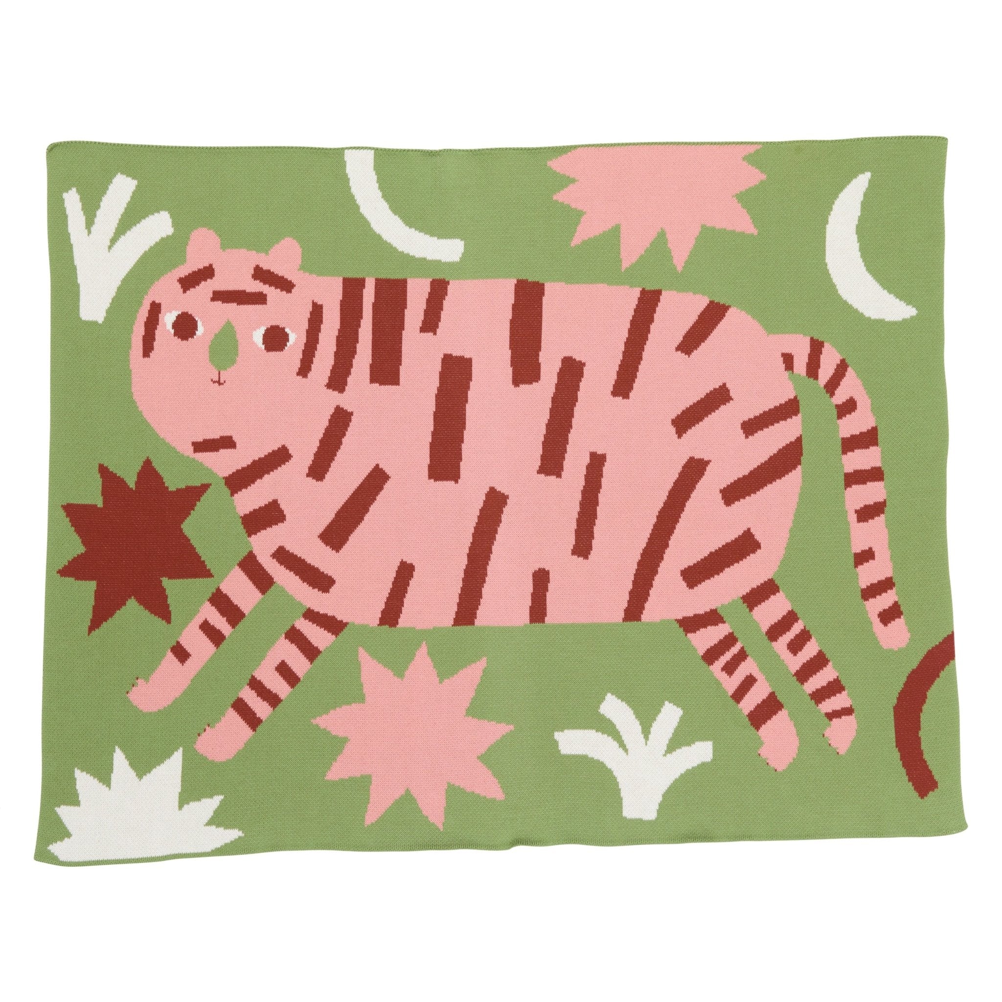 Surprised Tiger Knit Midi Blanket - Personalization Available