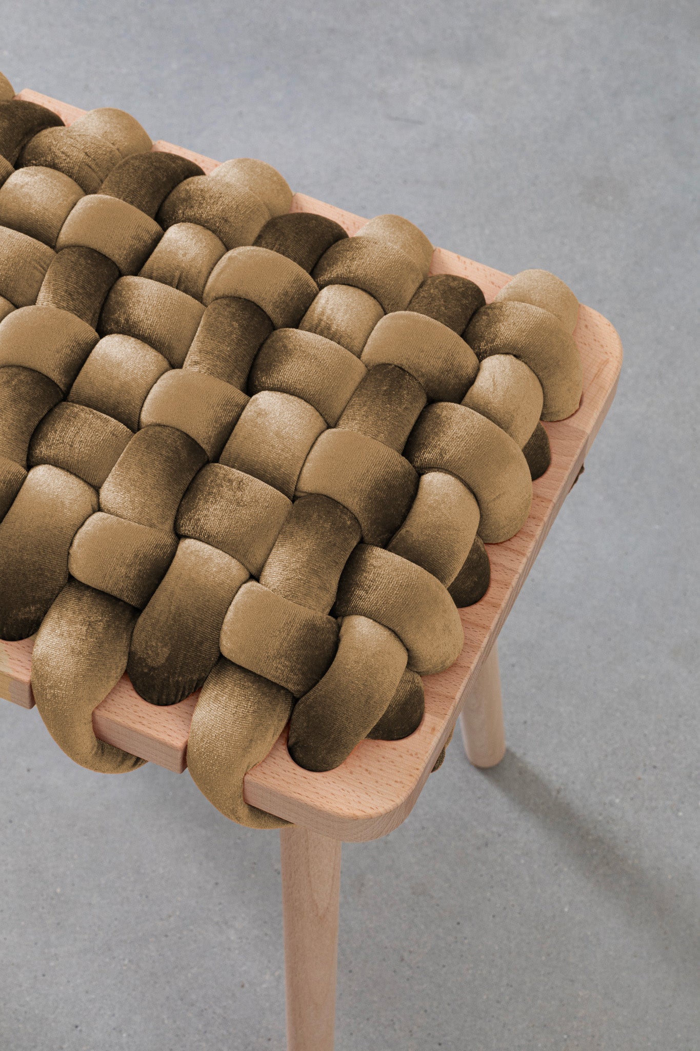 Velvet Woven Bench - Brown - image 4