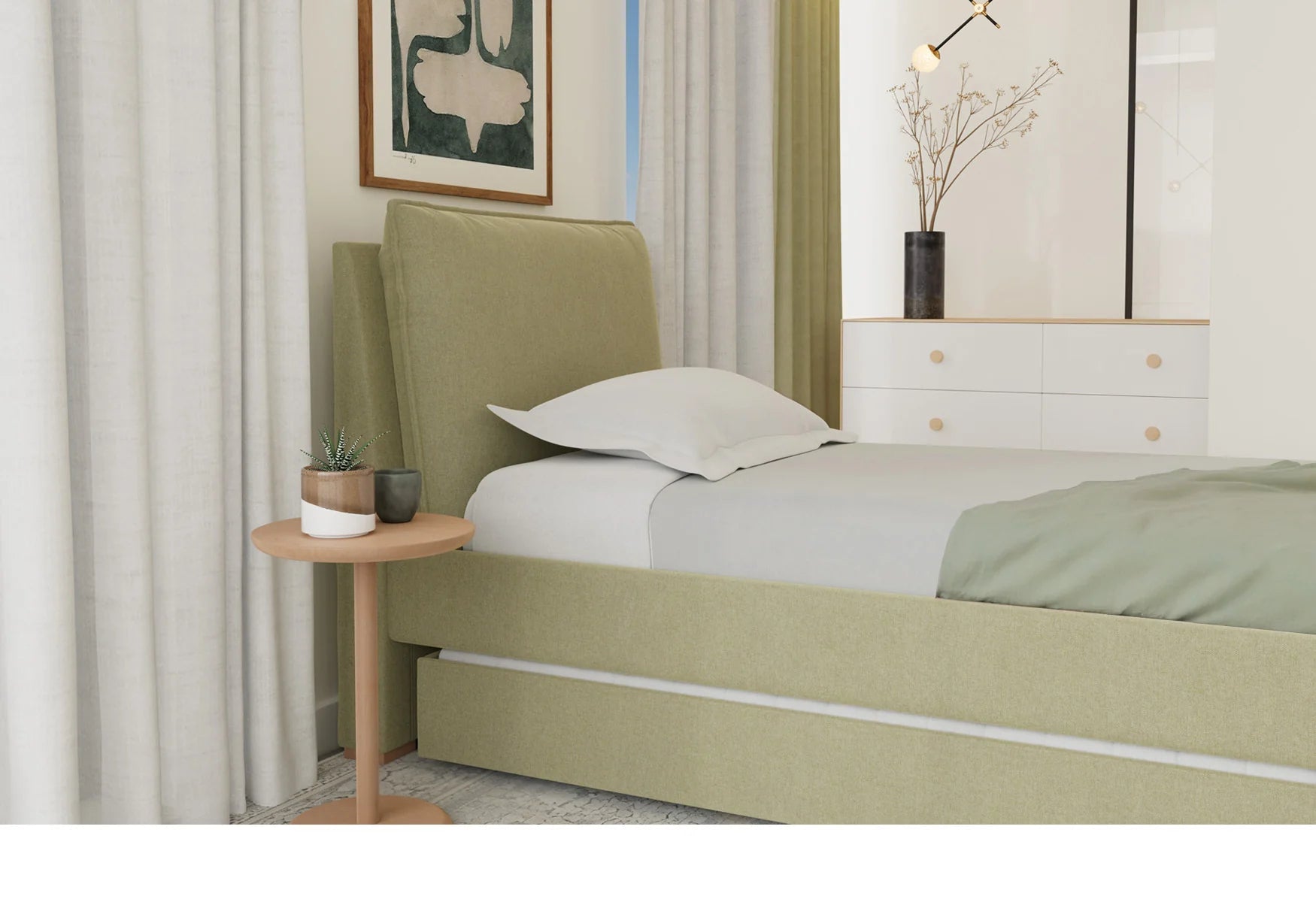 Pillowback Bed with Trundle - Twin & Full