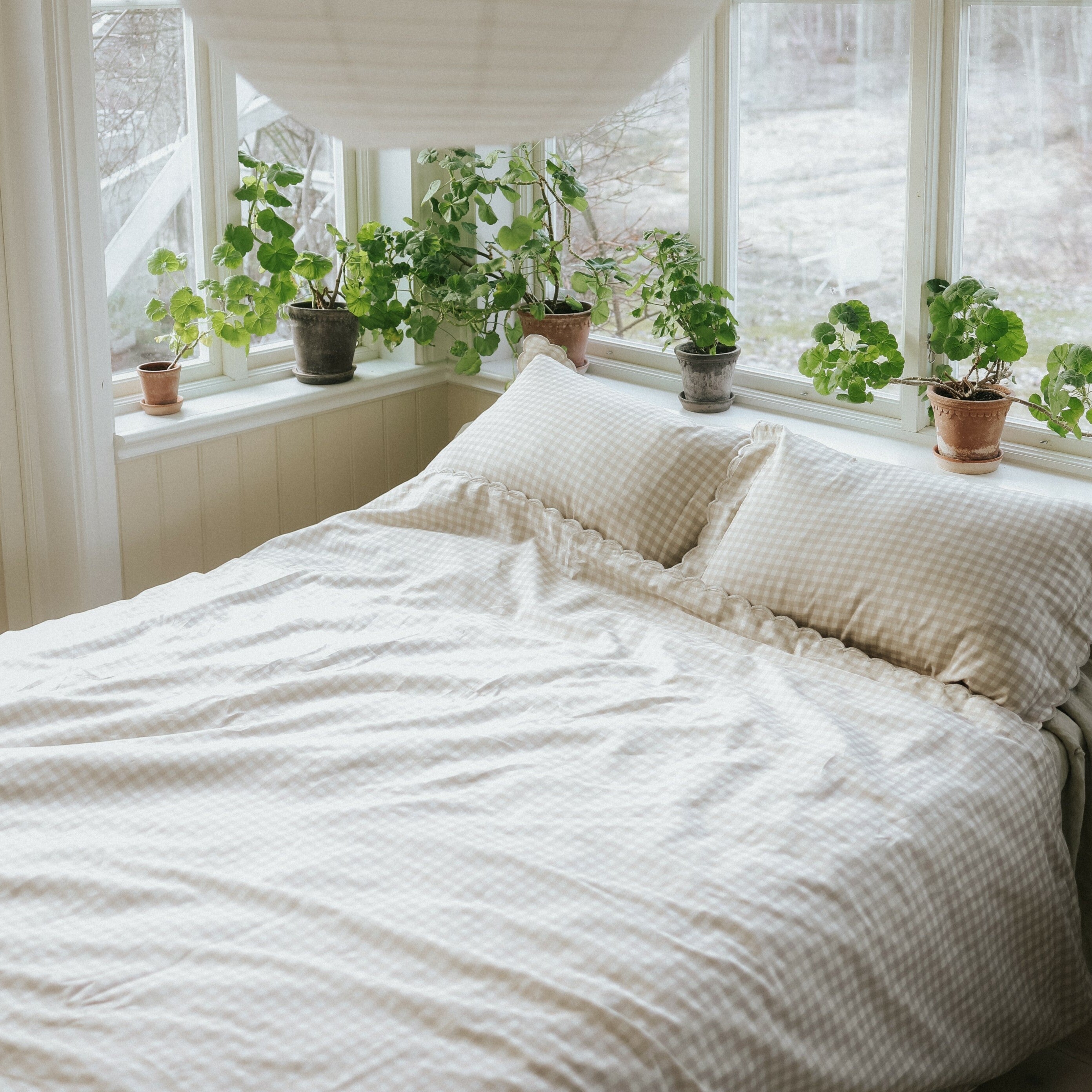 Picnic Gingham Full/Queen Duvet Cover - Beige - image 4