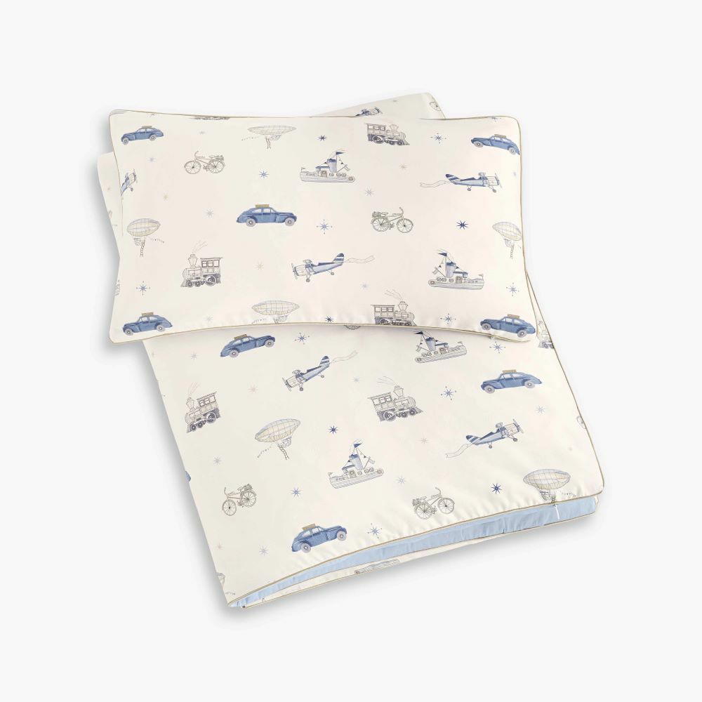 Transit Treasures Toddler Duvet - Blue