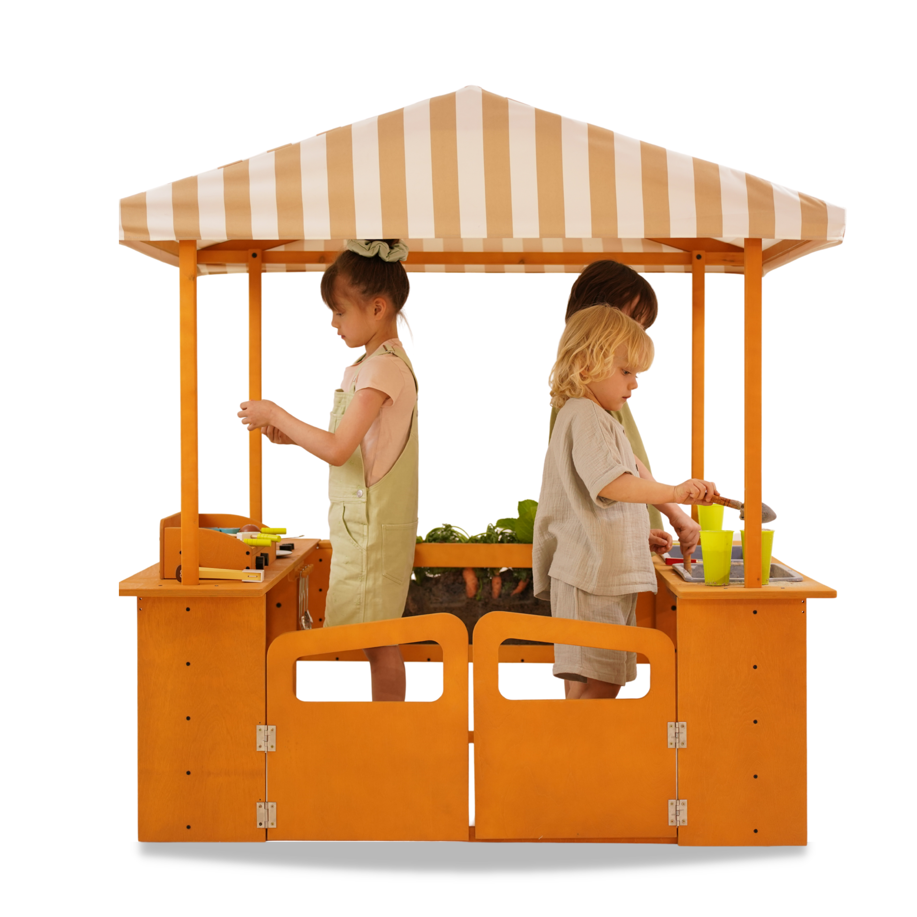 Outdoor Wooden Play Market, Kitchen & Grill Station