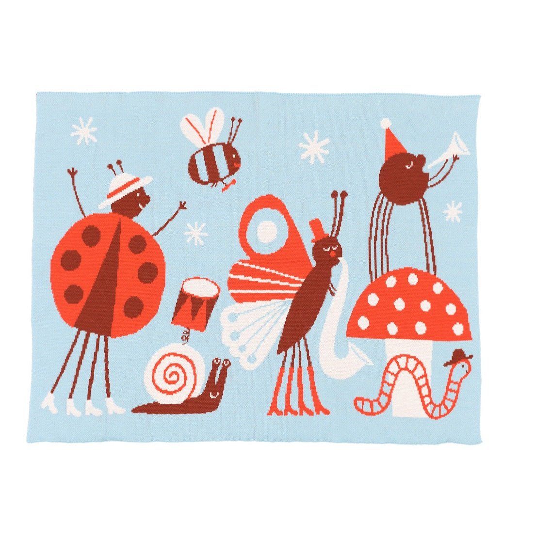 Bug Band Knit Mini Blanket - Personalization Available