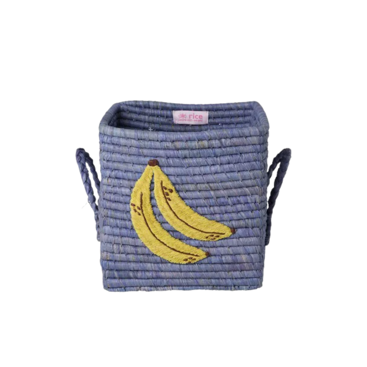 Small Square Raffia Basket - Blue Banana - image 1