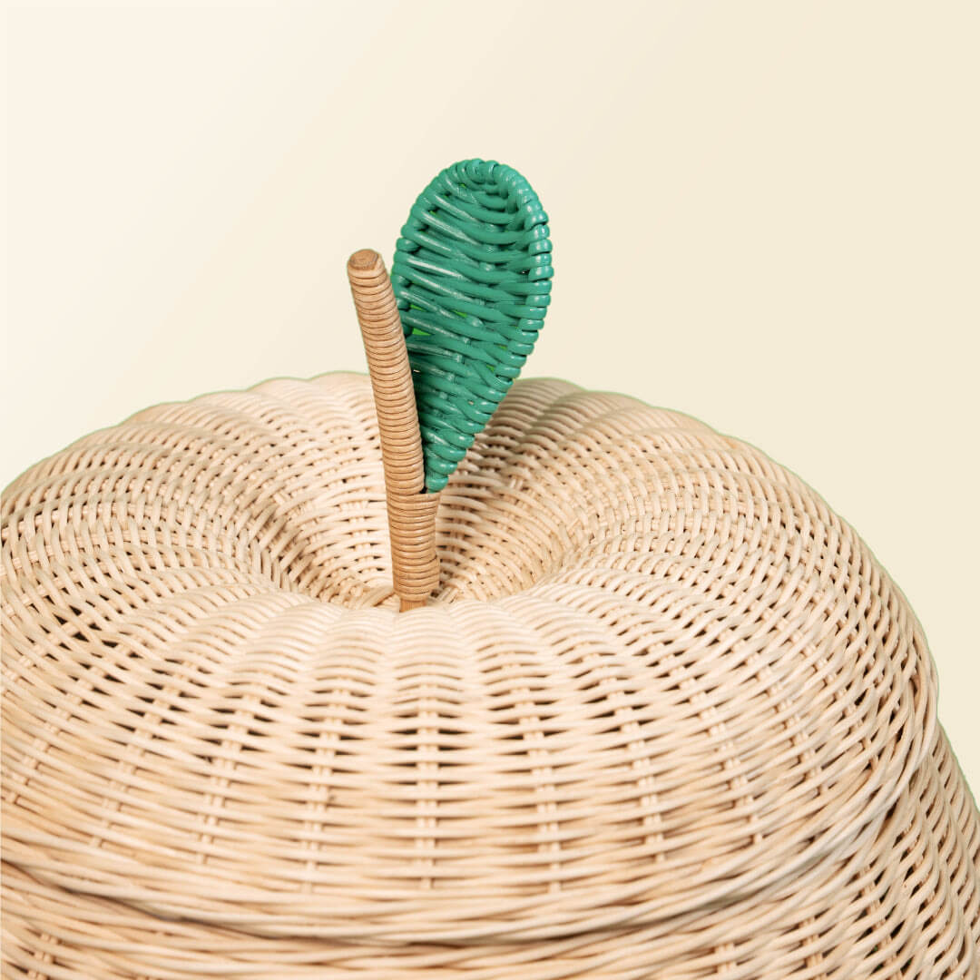 Apple Rattan Storage Basket - Natural Large - image 8