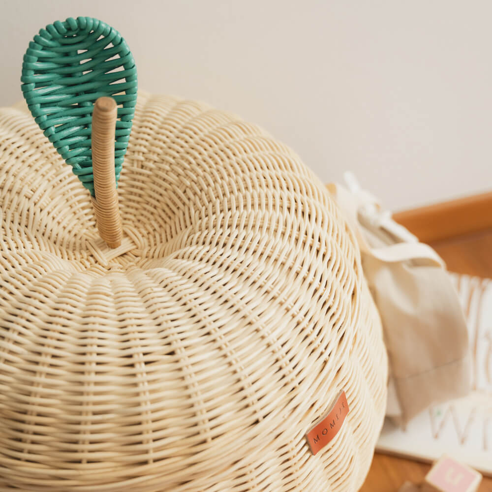 Apple Rattan Storage Basket - Natural Large - image 3