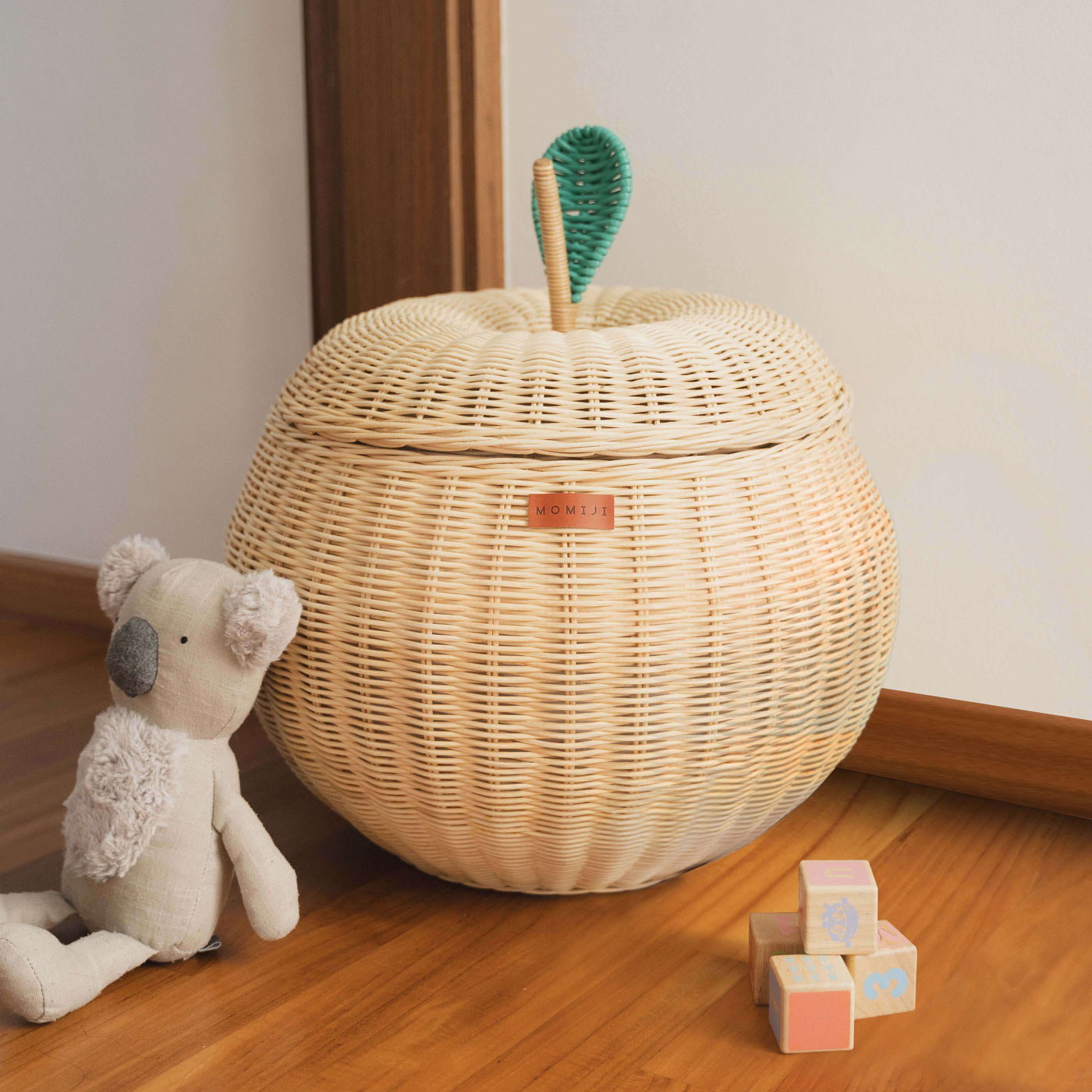 Apple Rattan Storage Basket - Natural Large