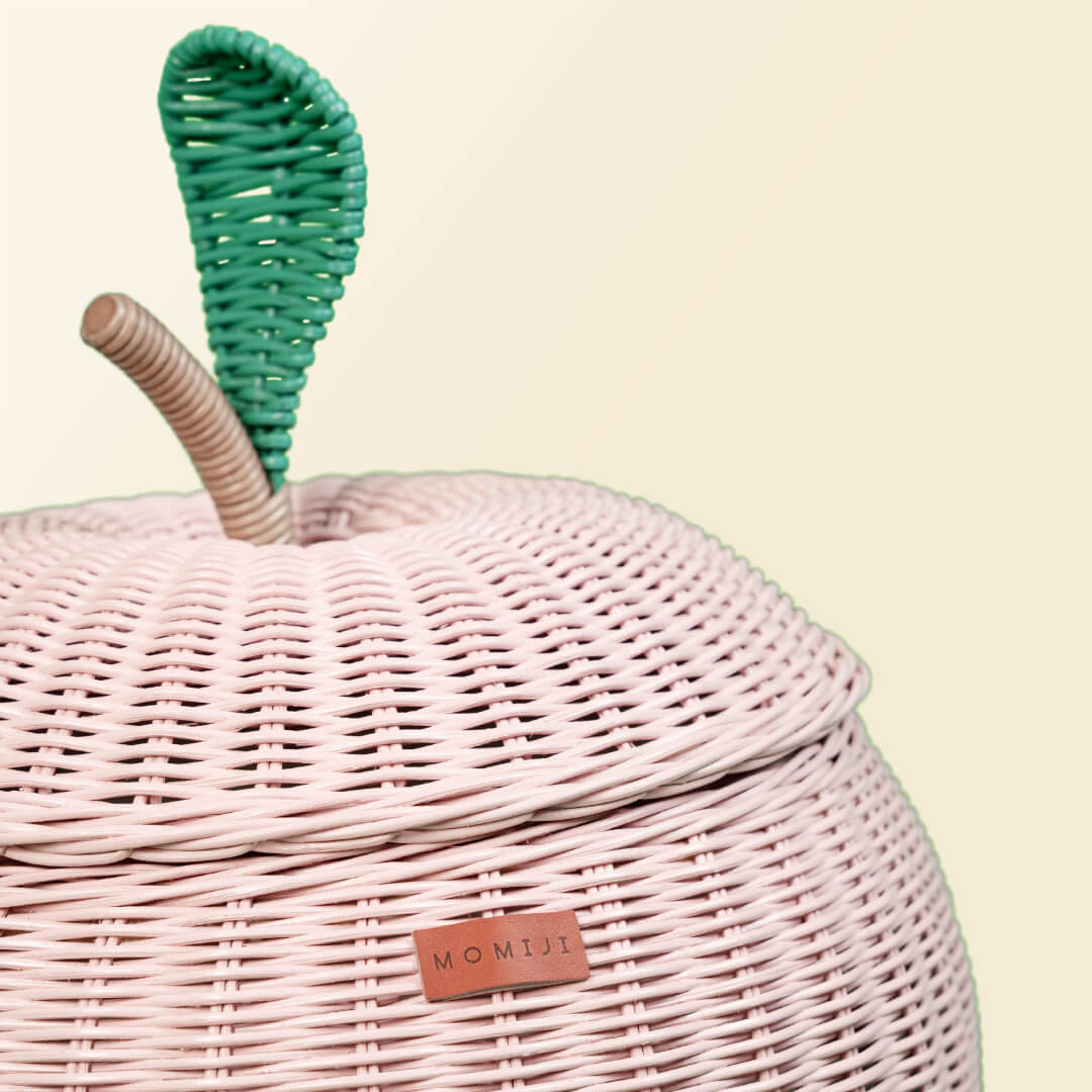 Apple Rattan Storage Basket - Pink - image 9