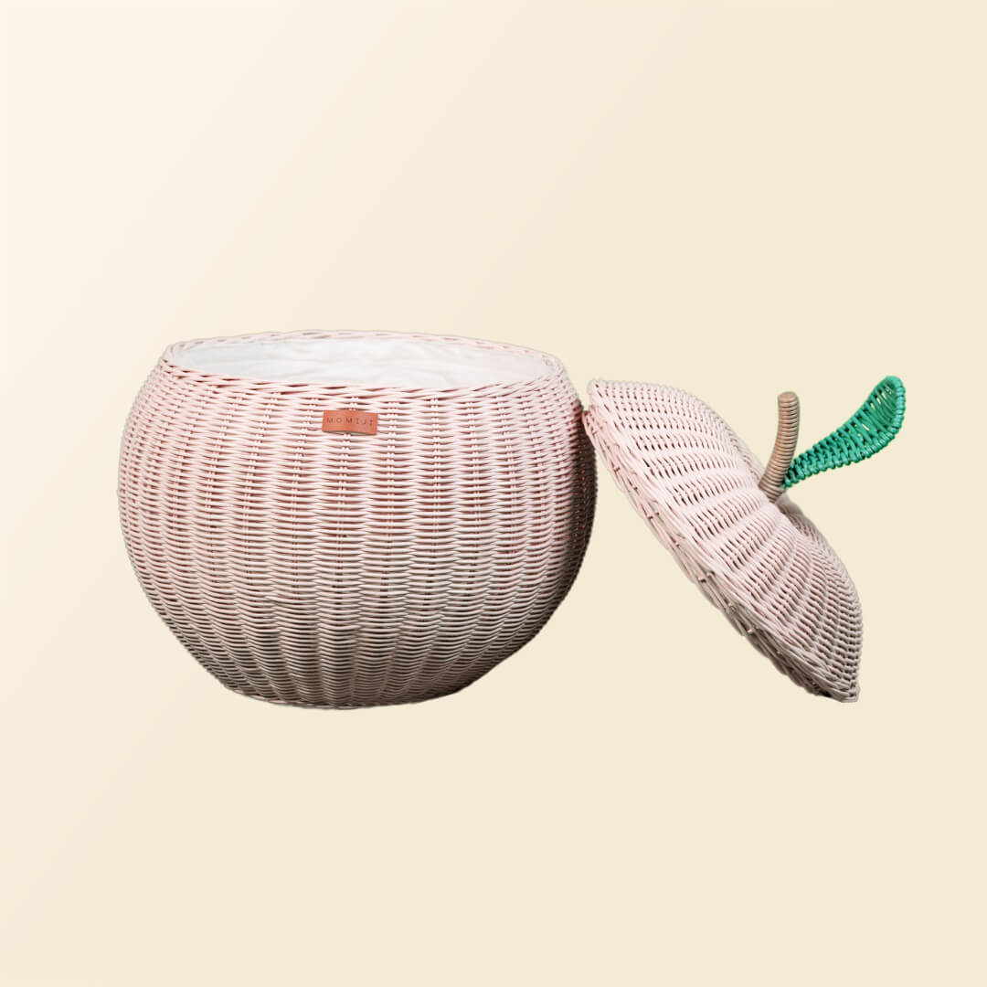 Apple Rattan Storage Basket - Pink - image 8