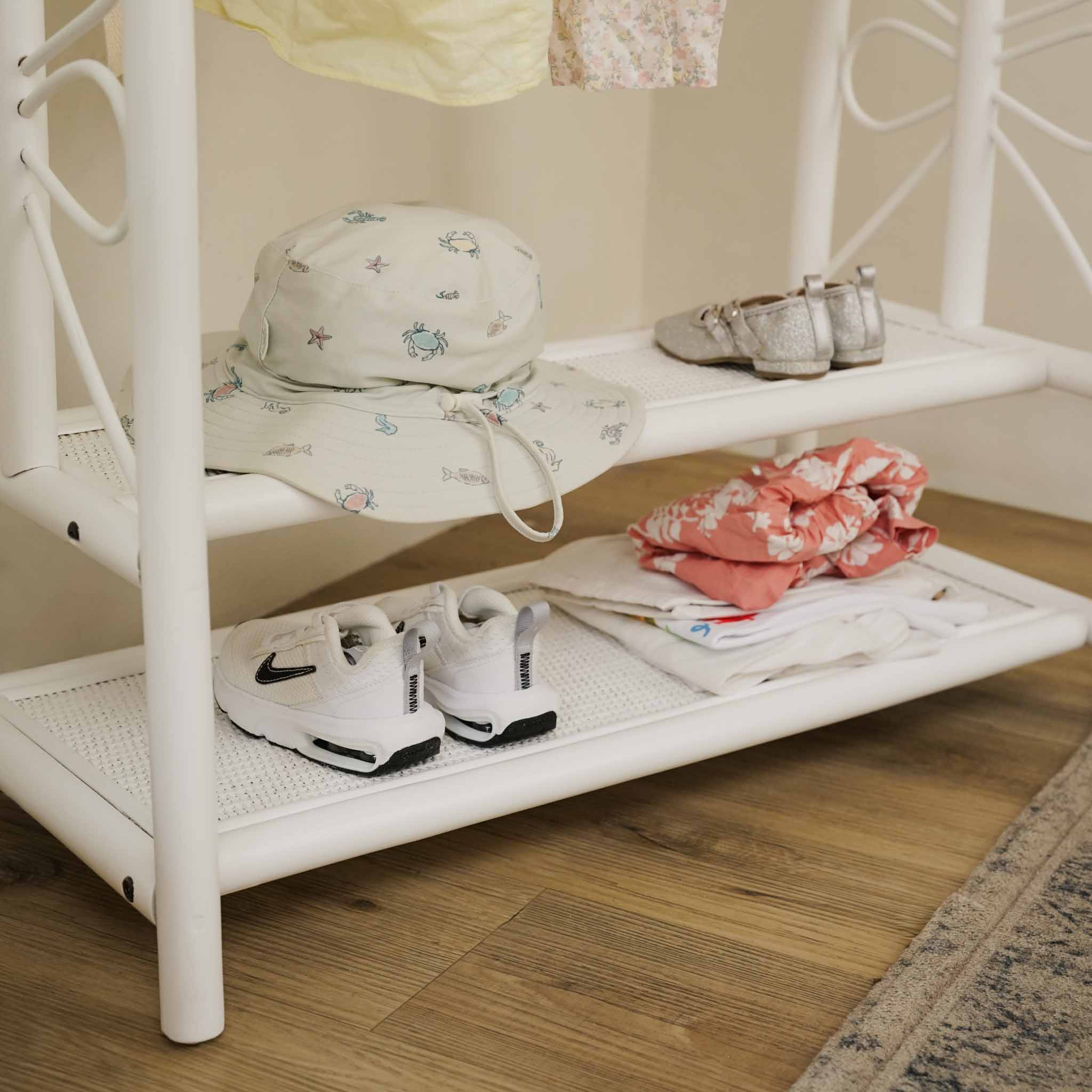 Rattan Kids Montessori Clothing Rack - White - image 7