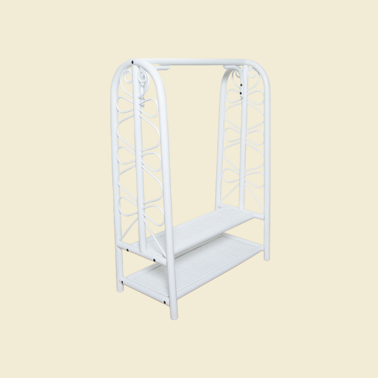 Rattan Kids Montessori Clothing Rack - White - image 1