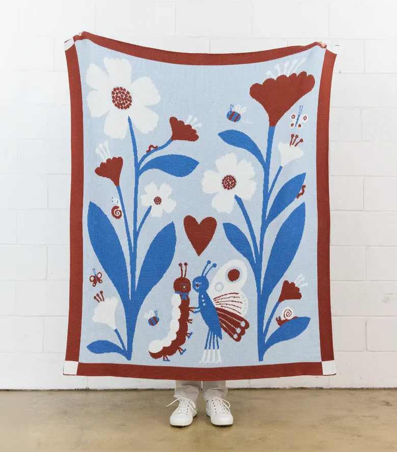 Bugs in Love Knit Blanket - Personalization Available