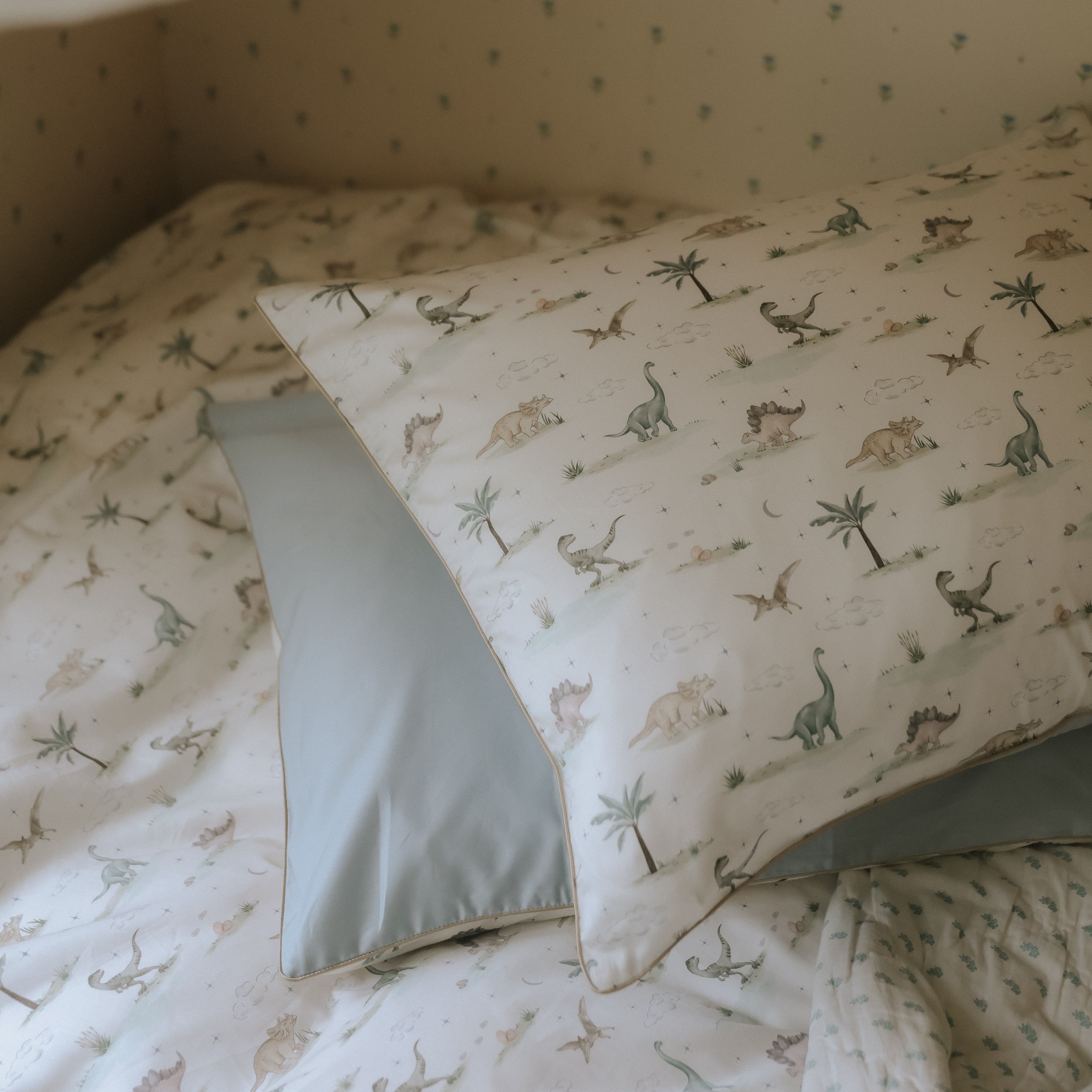 Dino Dreams Standard Pillowcase Set - Sage - image 5