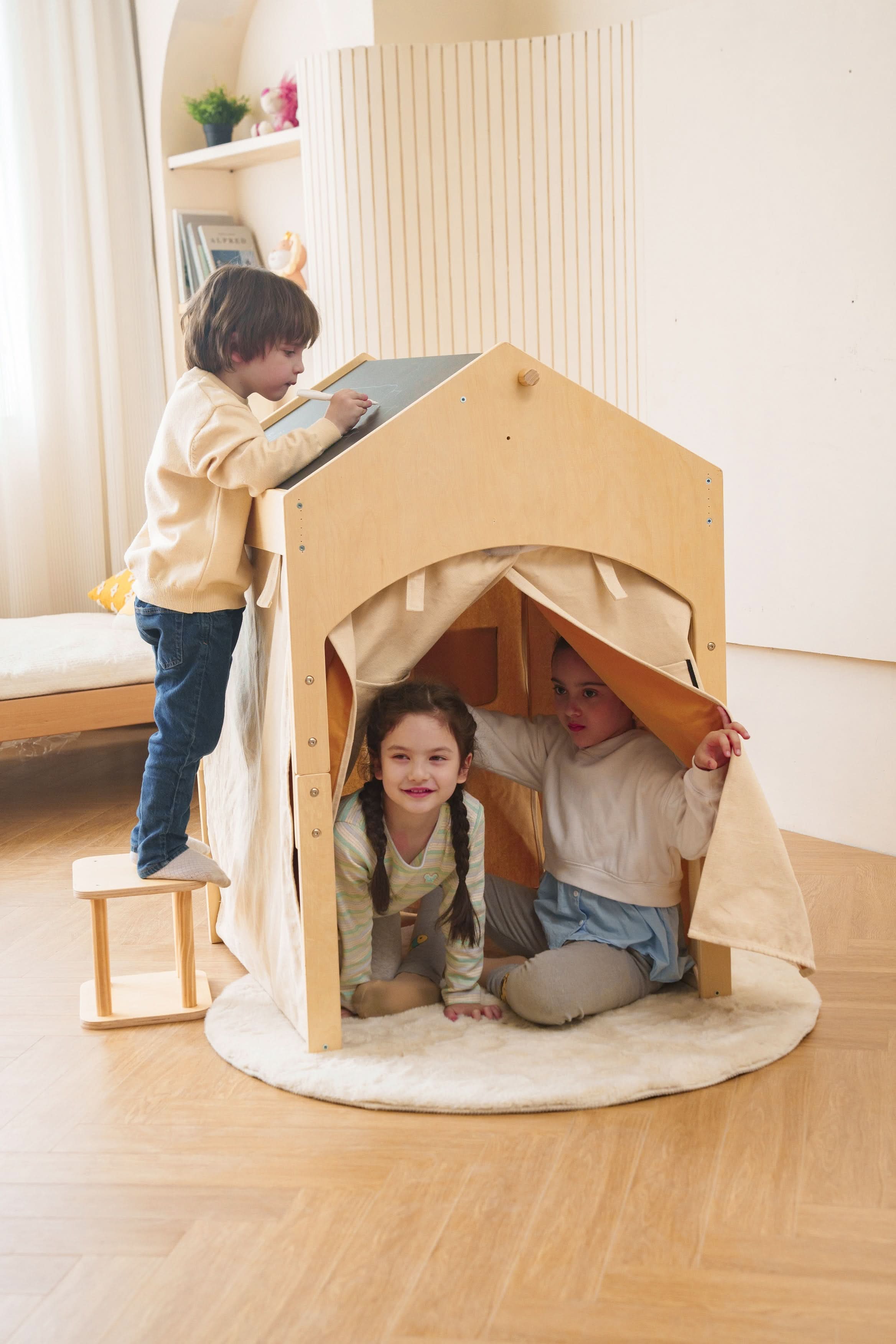 Ash Adjustable Wooden Learning Tent - Natural - image 6