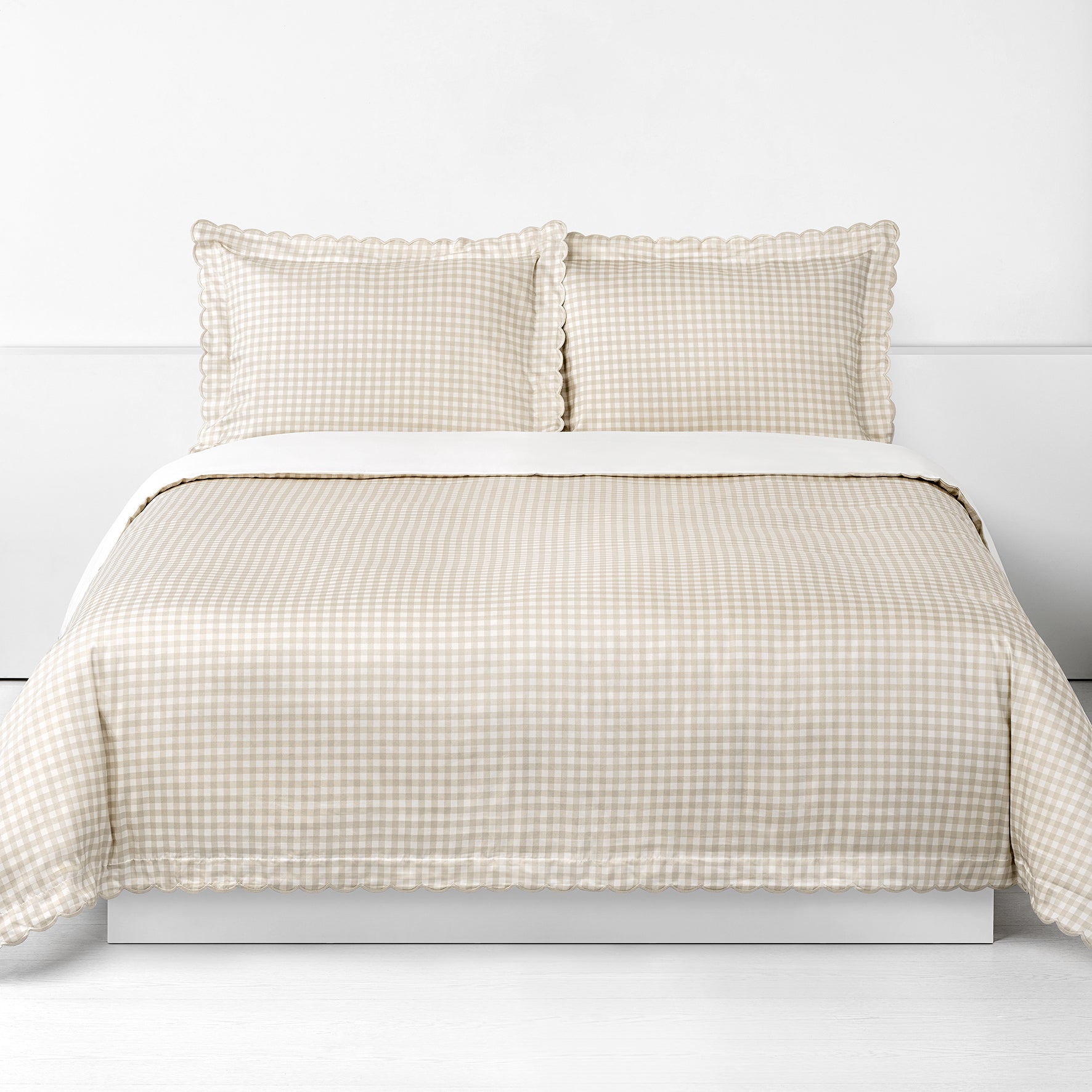 Picnic Gingham Full/Queen Duvet Cover - Beige