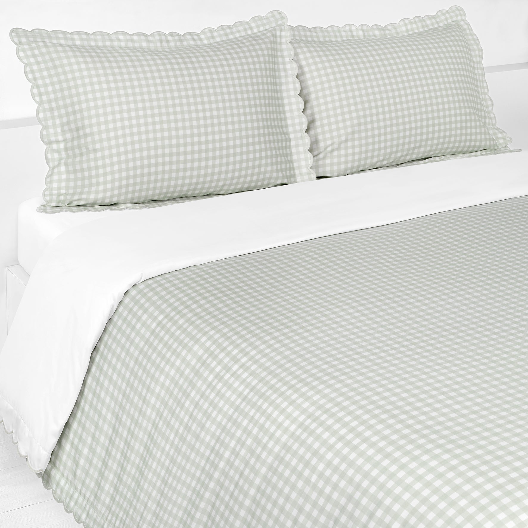 Picnic Gingham Full/Queen Duvet Cover - Green - image 4