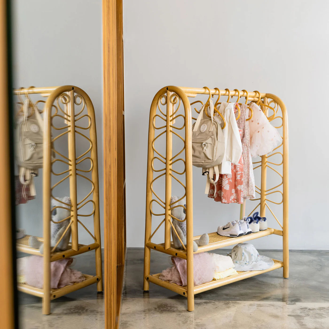 Rattan Kids Montessori Clothing Rack