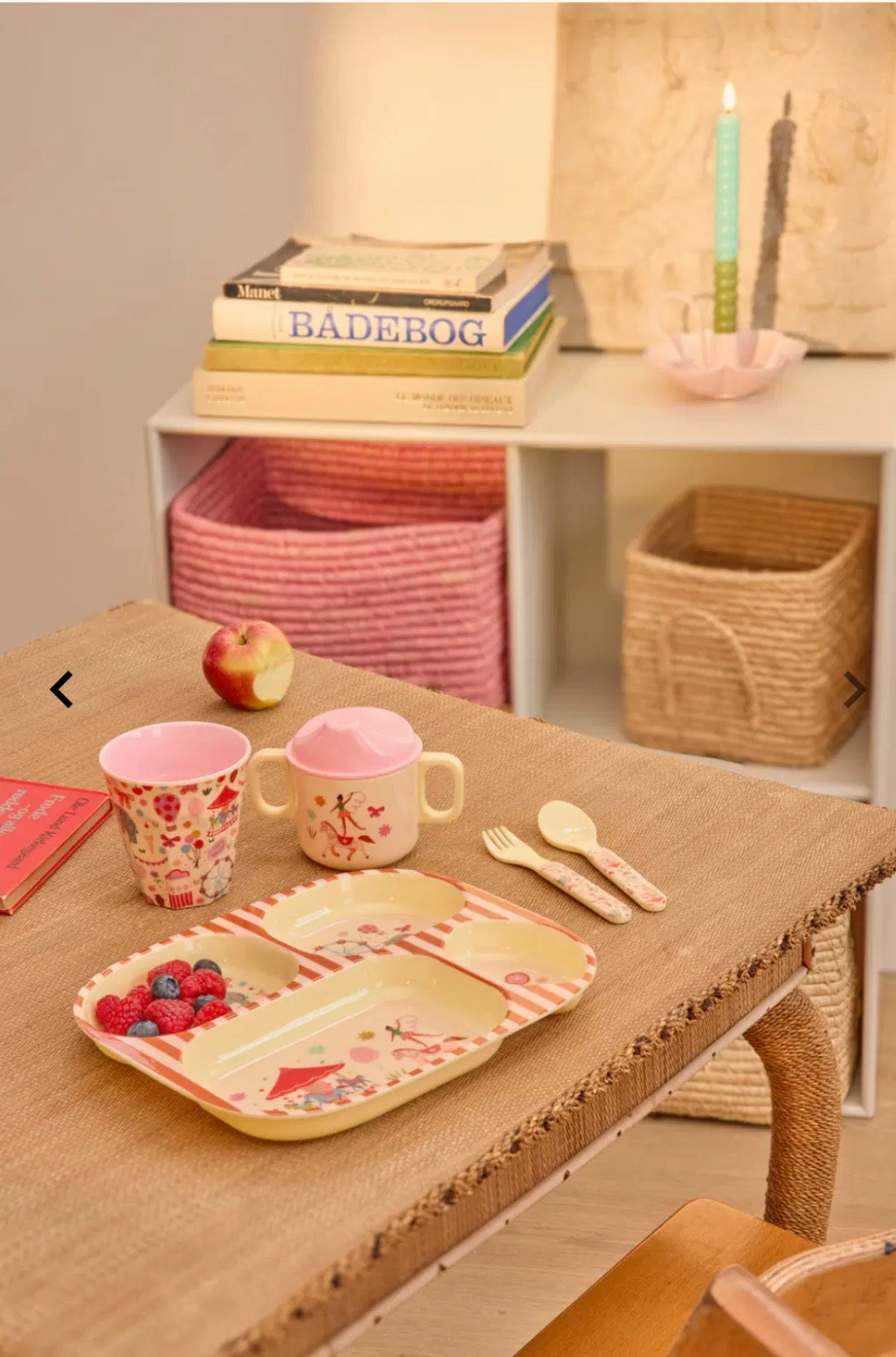 Kids Plate with Sections - Fun Fair Pink Print