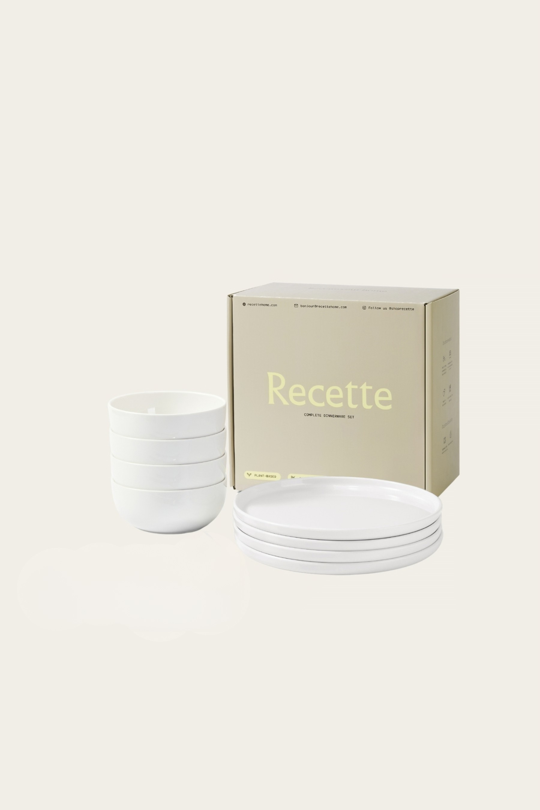 Plate and Bowl Set - Ivory