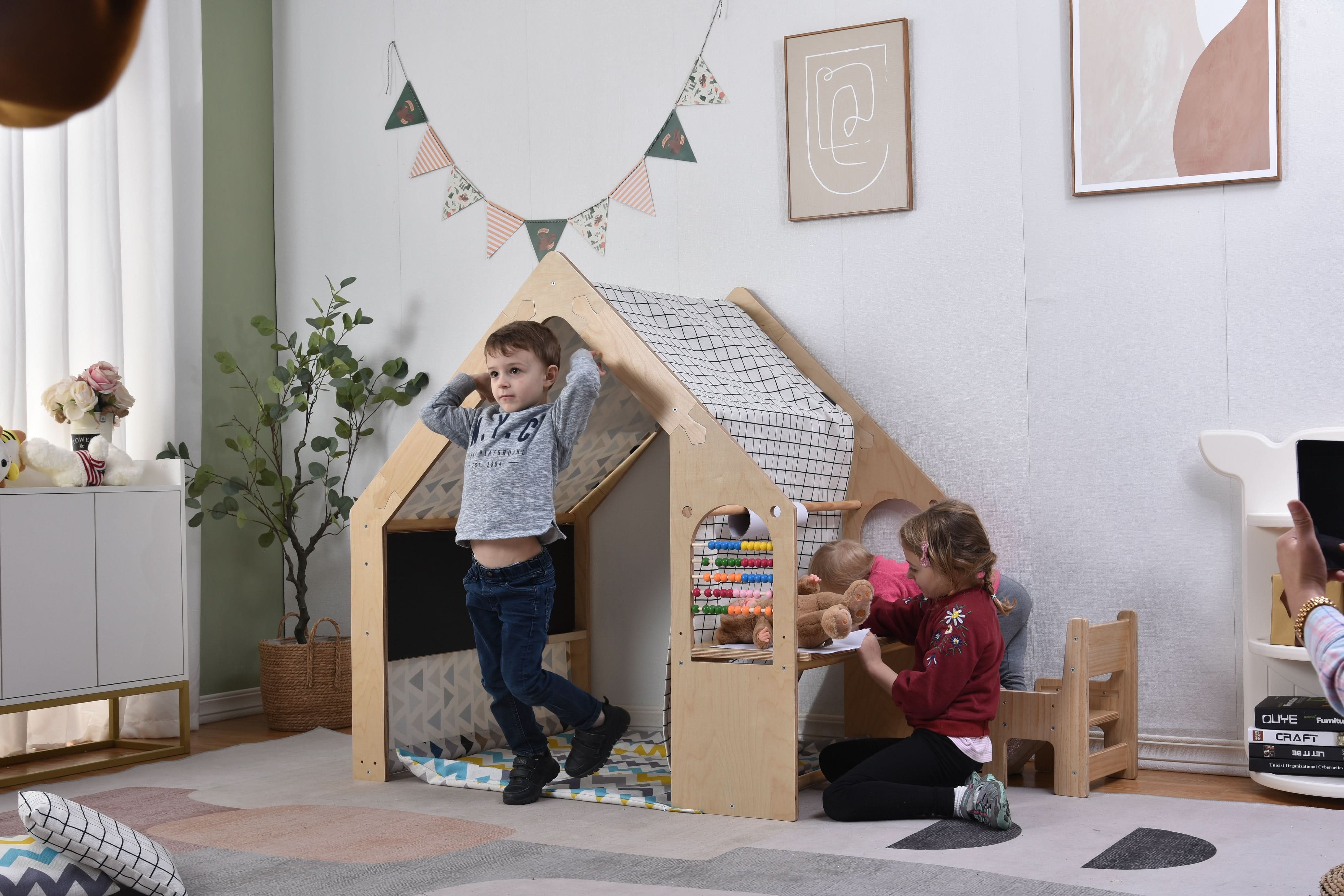 Flair Wood House with Desk and Chair - Natural - image 4