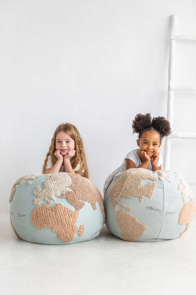 Kids World Map Pouf - image 3
