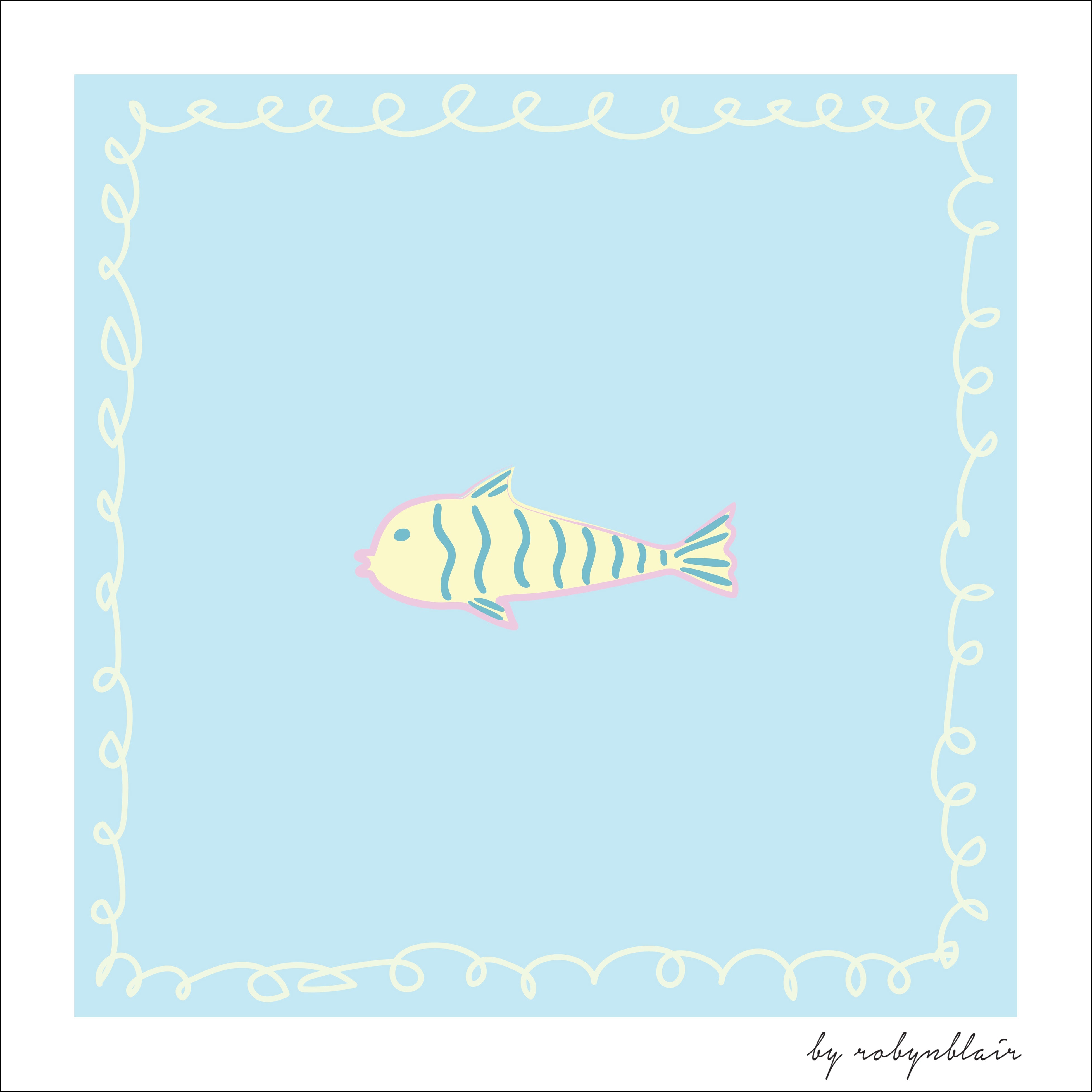 Lucky Fish - Aqua Fine Art Print - image 1