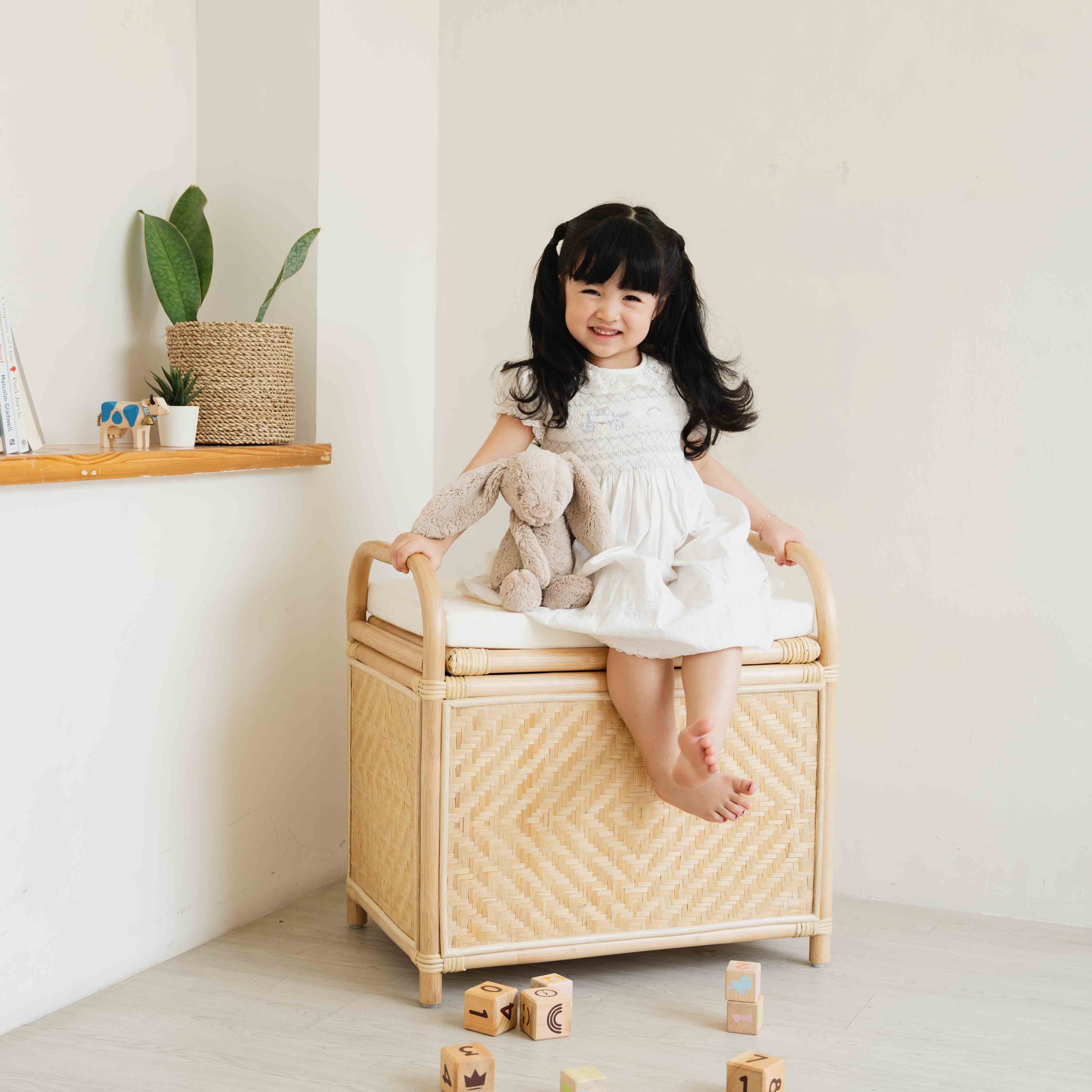 Rattan Storage Bench