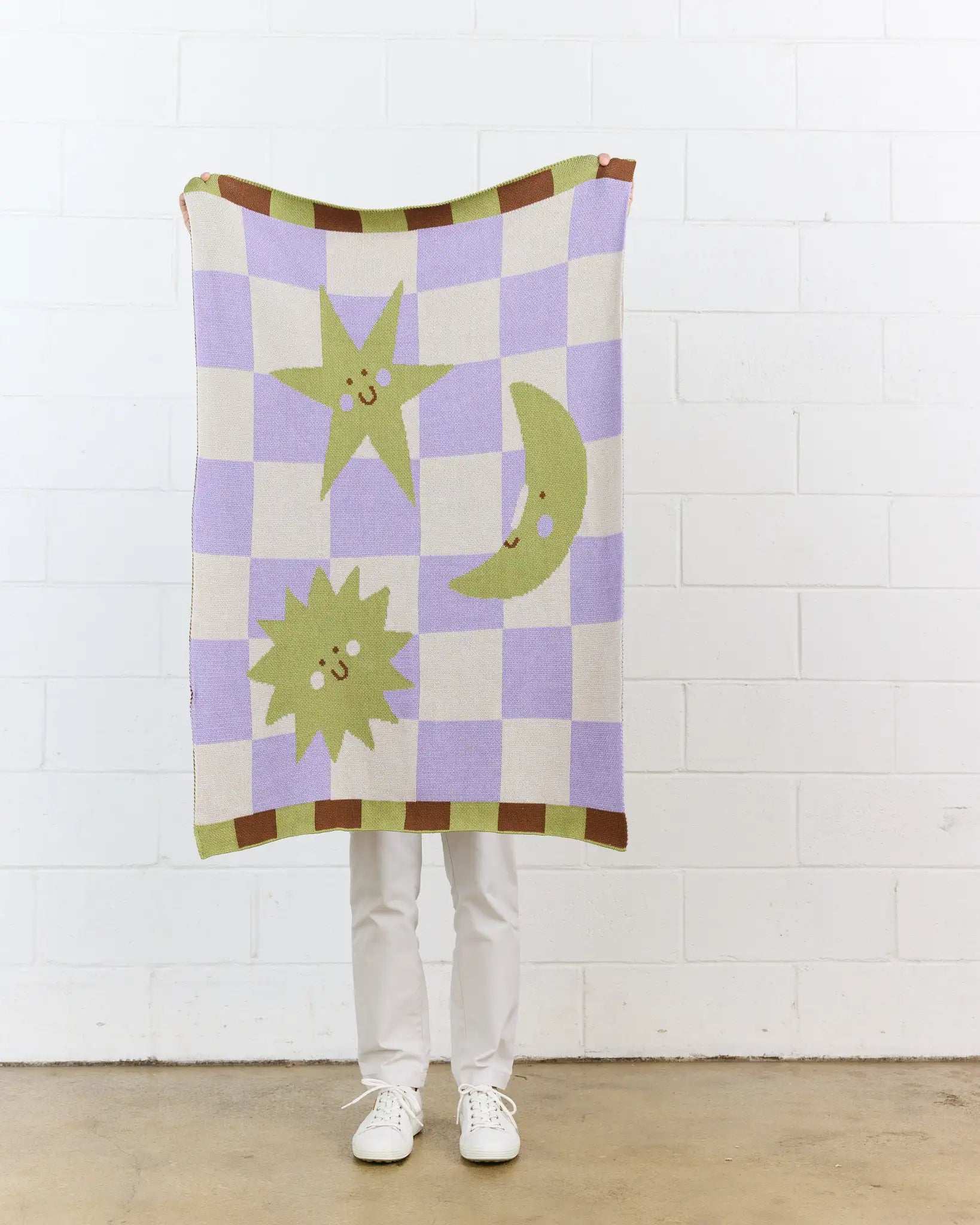 Moon + Stars Knit Mini Blanket