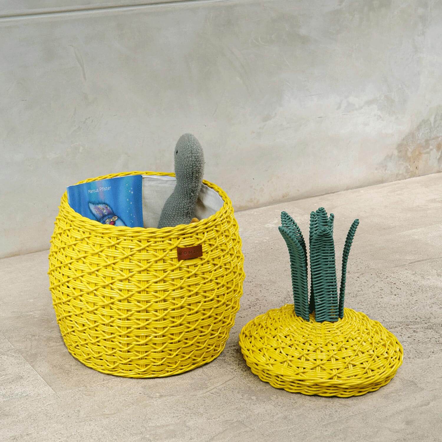 Pineapple Rattan Storage Basket - Yellow - image 5