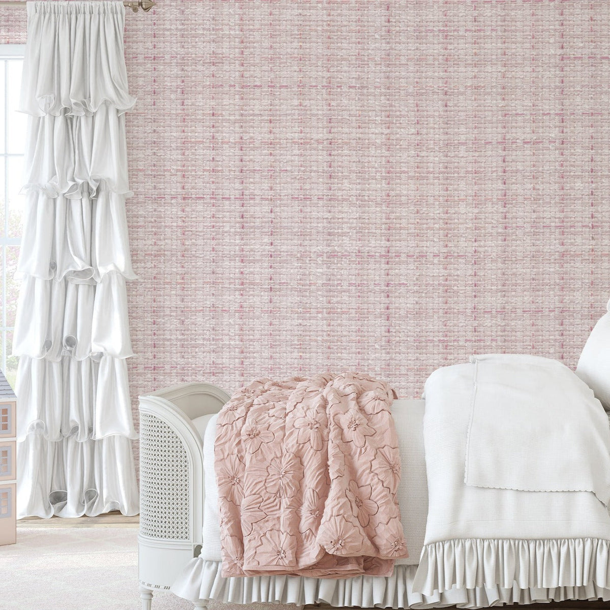 Precious Pink Weave Wallpaper