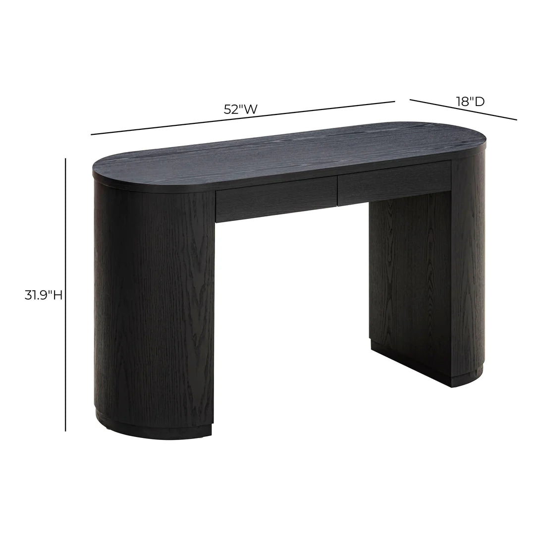 Marlow Wood Writing Desk - 2 Drawer - image 9