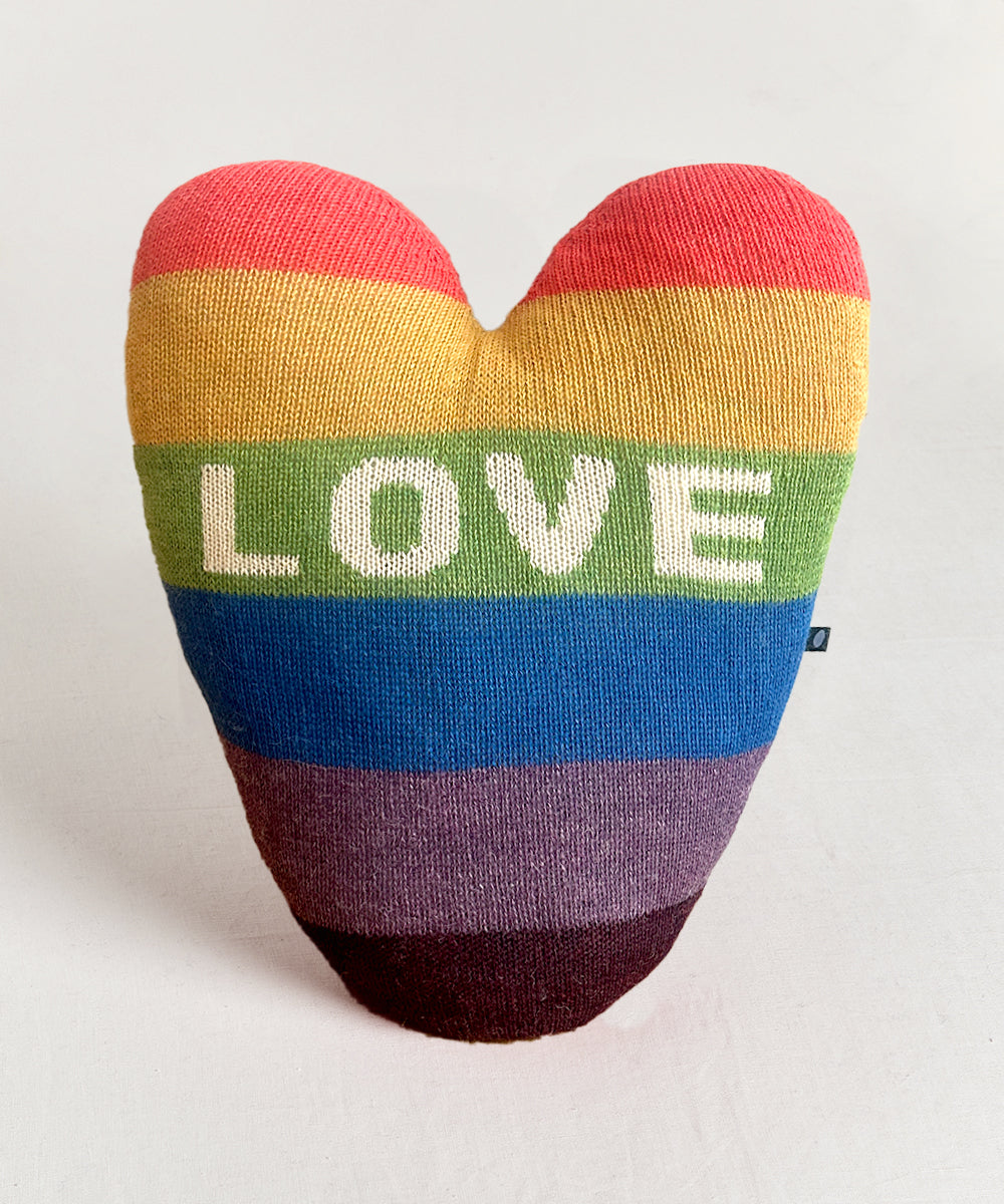 Rainbow Heart Pillow