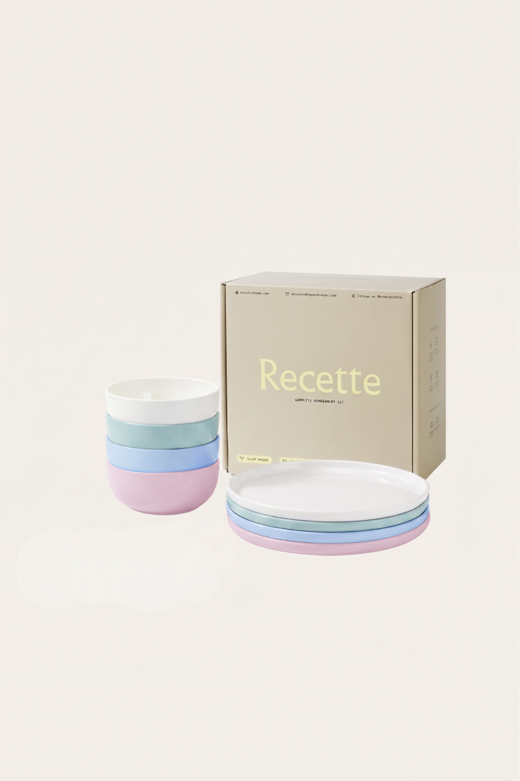 Plate and Bowl Set - Rainbow