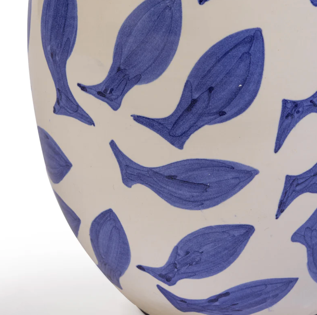 Sardine Ceramic Table Lamp - White & Blue