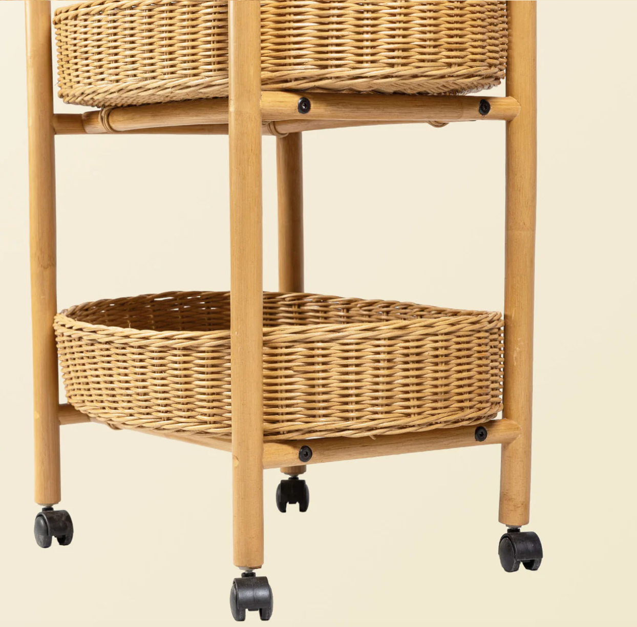 Rattan Storage Trolley with Wheels - image 7