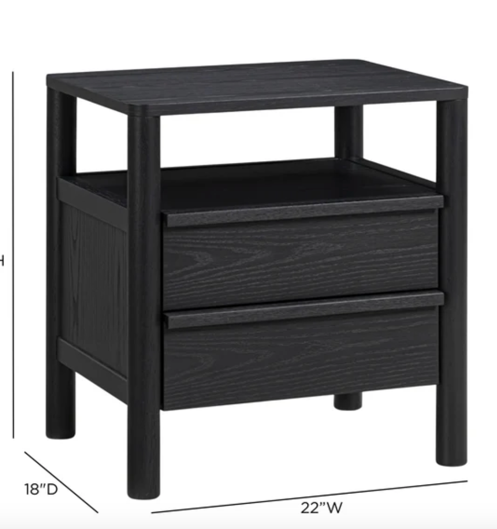 Tyra Black Ash Nightstand - image 9