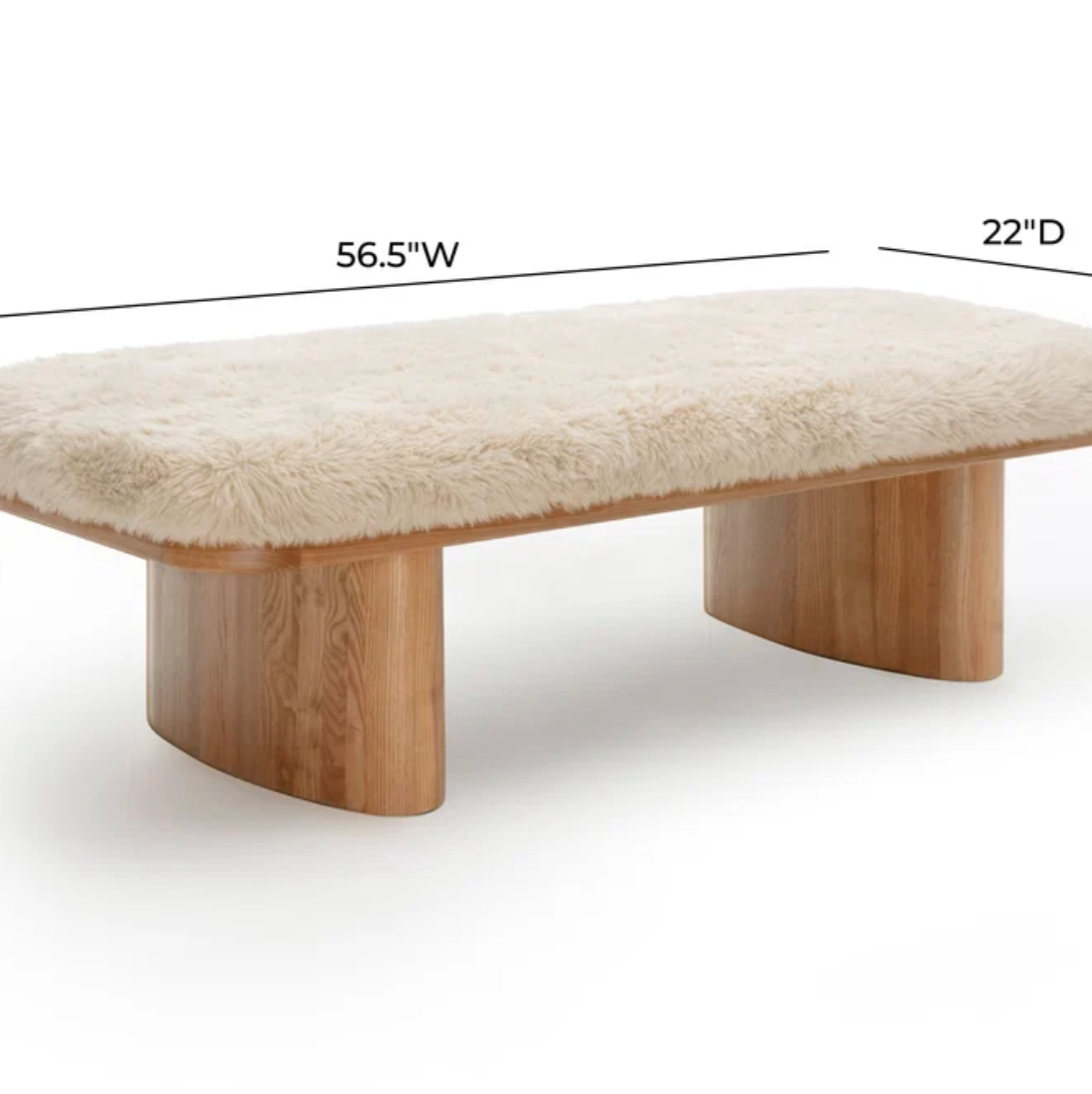 Ollie Upholstered Bench Faux Shearling - image 6