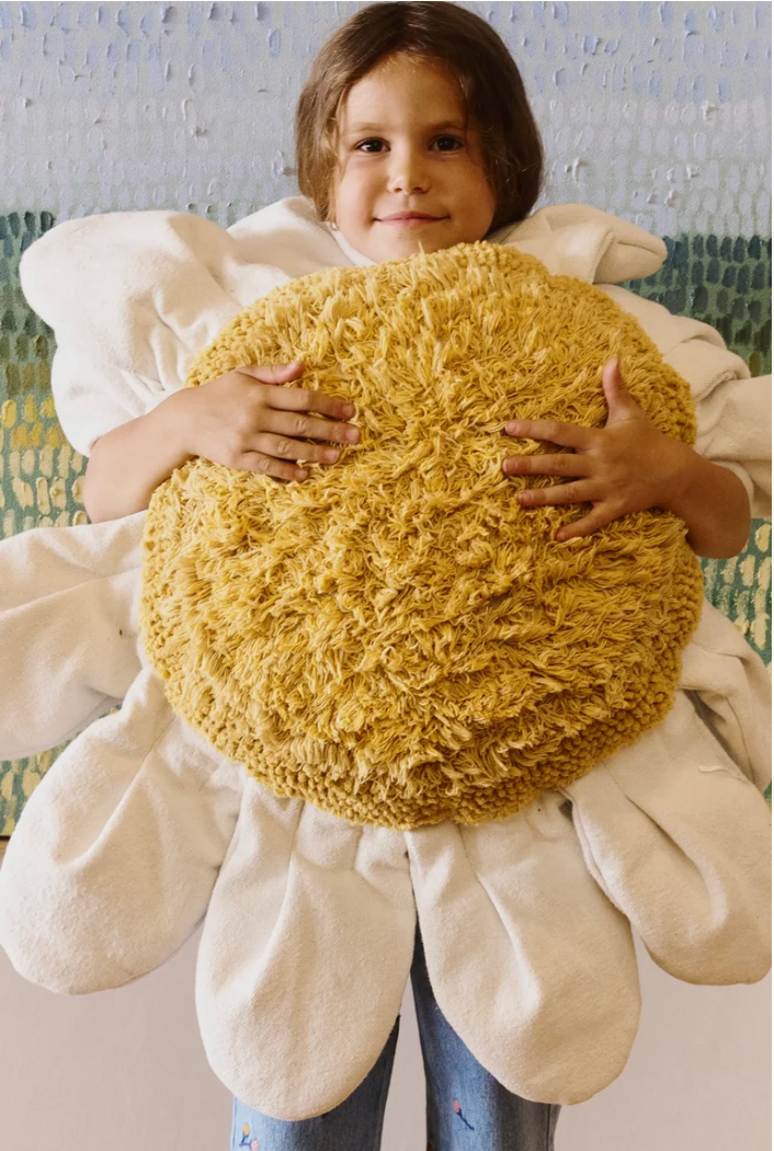 White Daisy Floor Cushion