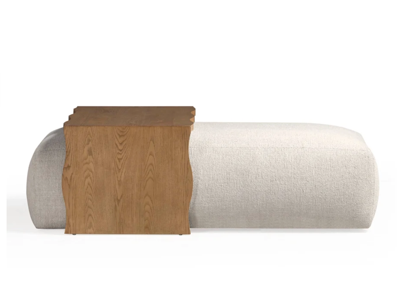Spencer Performance Basketweave Ottoman with Bridge Table - image 3