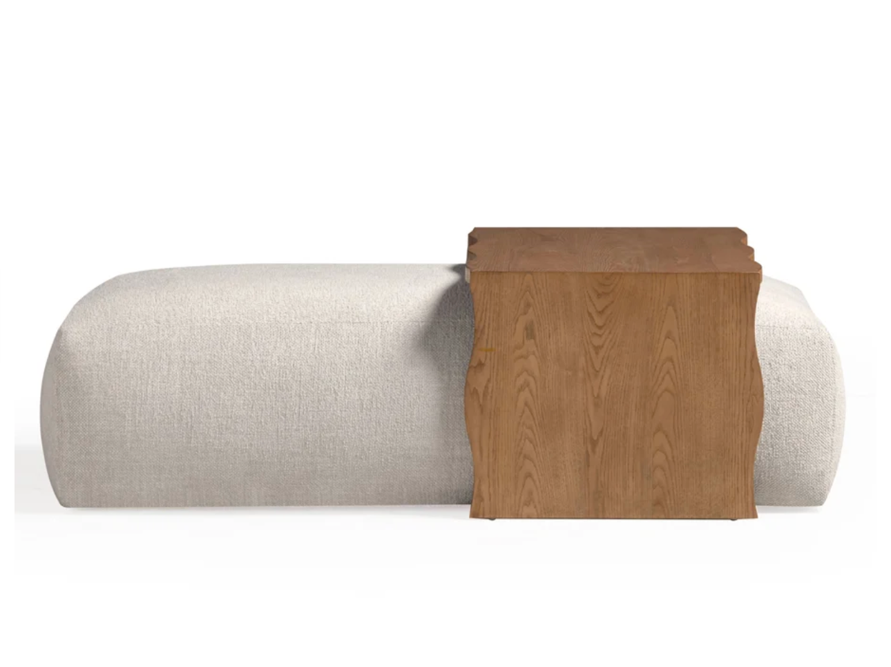 Spencer Performance Basketweave Ottoman with Bridge Table - image 4