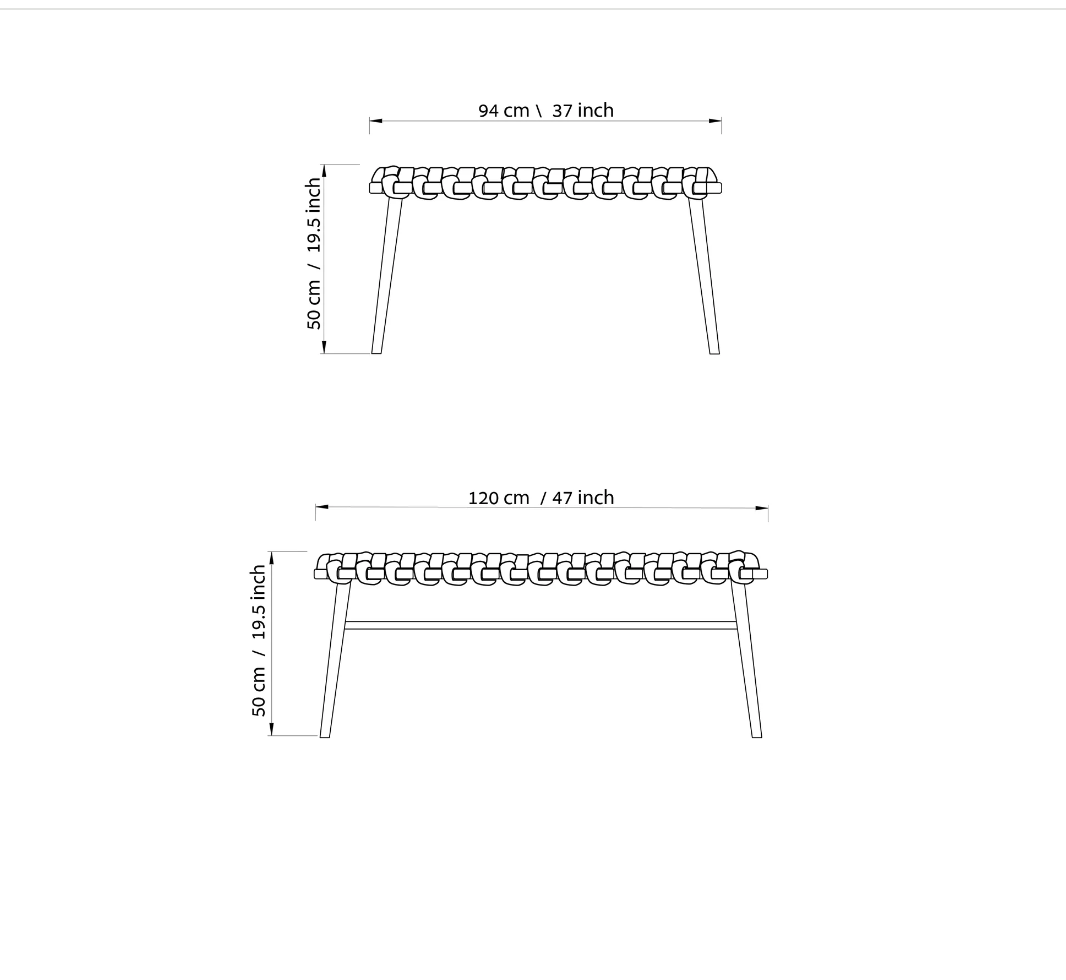 Velvet Woven Bench - Brown - image 7