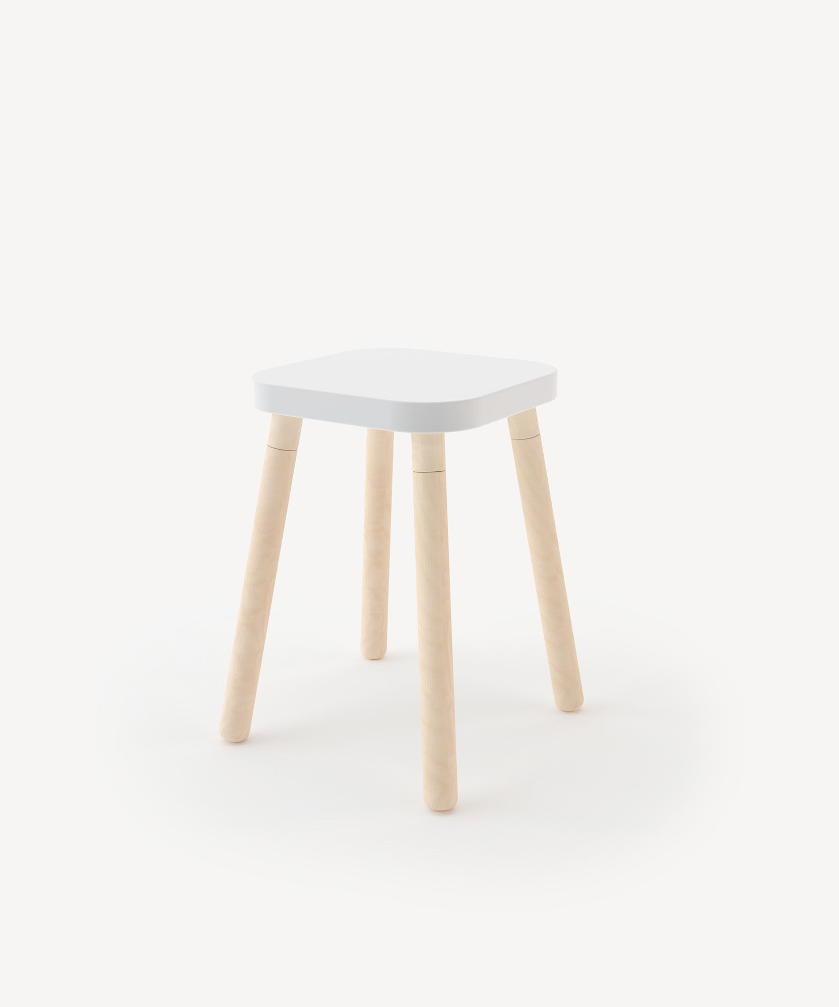 Square Birch Stool