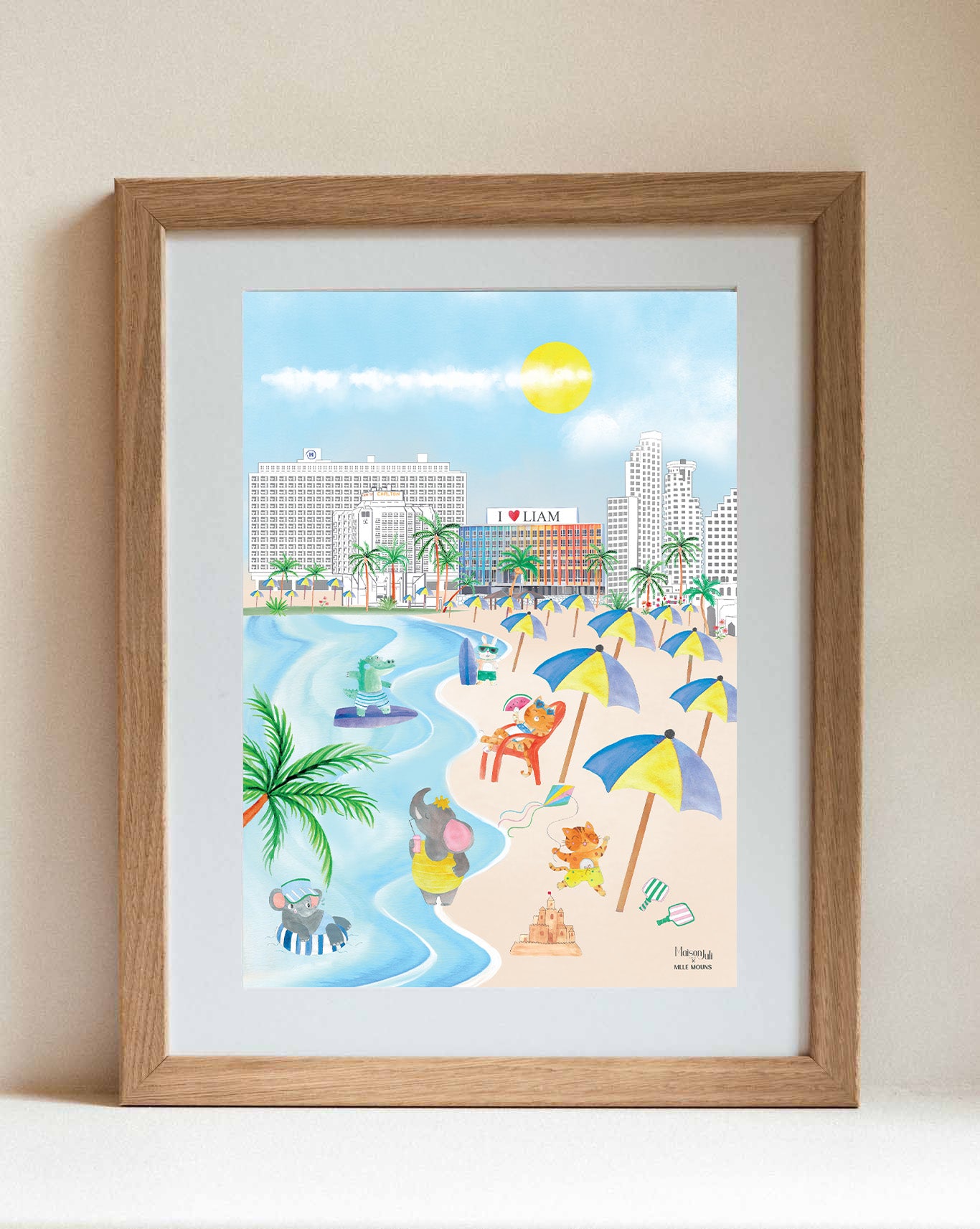 Custom Art Sketch - Tel Aviv Beach for Boys
