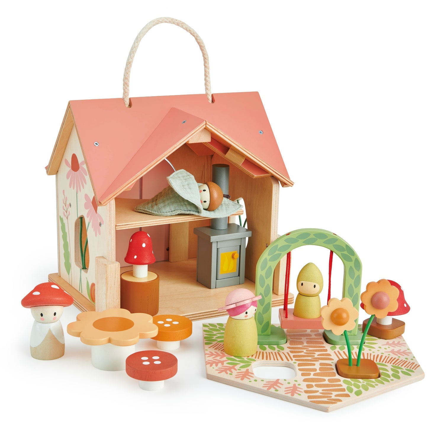 Rosewood Wooden Mini Doll House