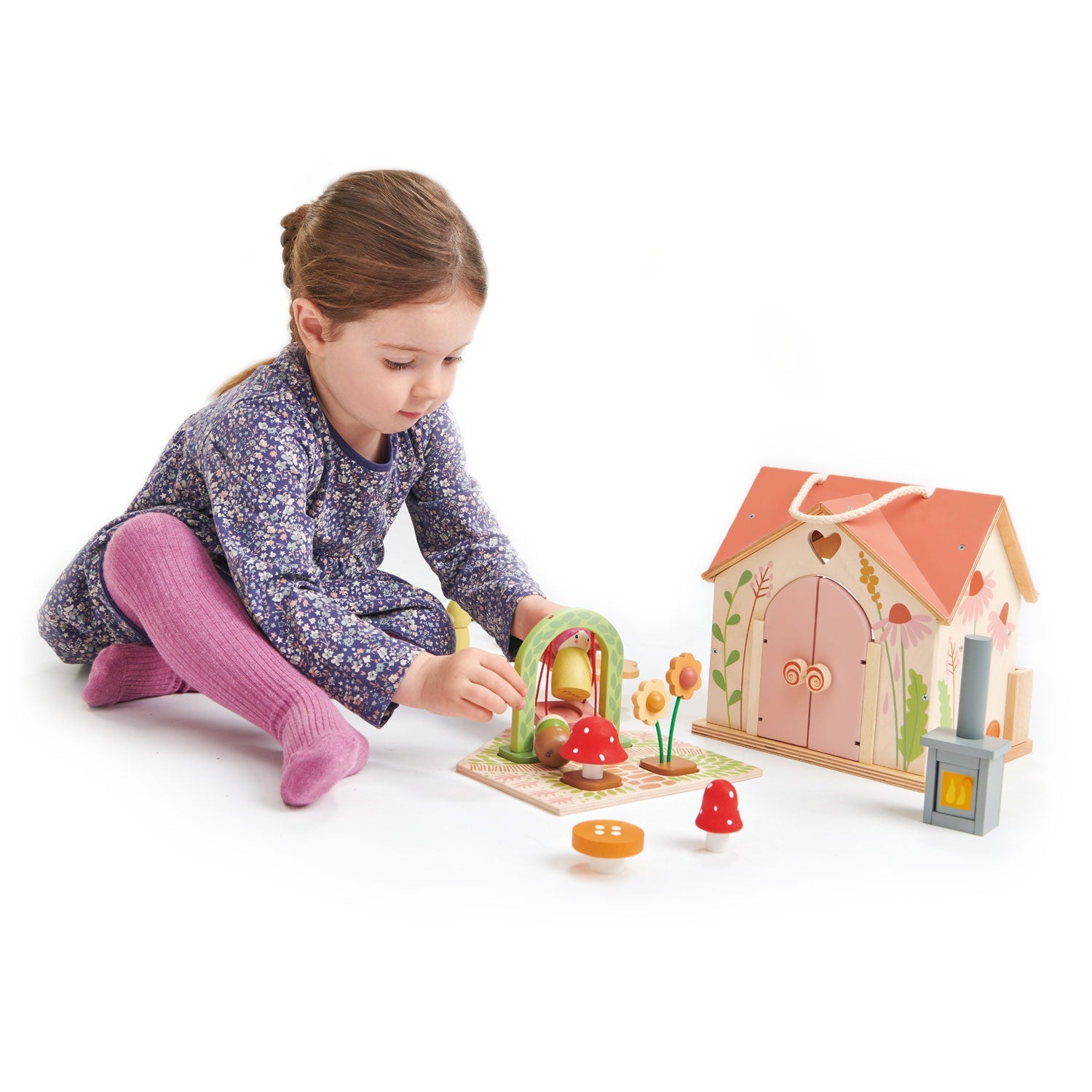 Rosewood Wooden Mini Doll House - image 3