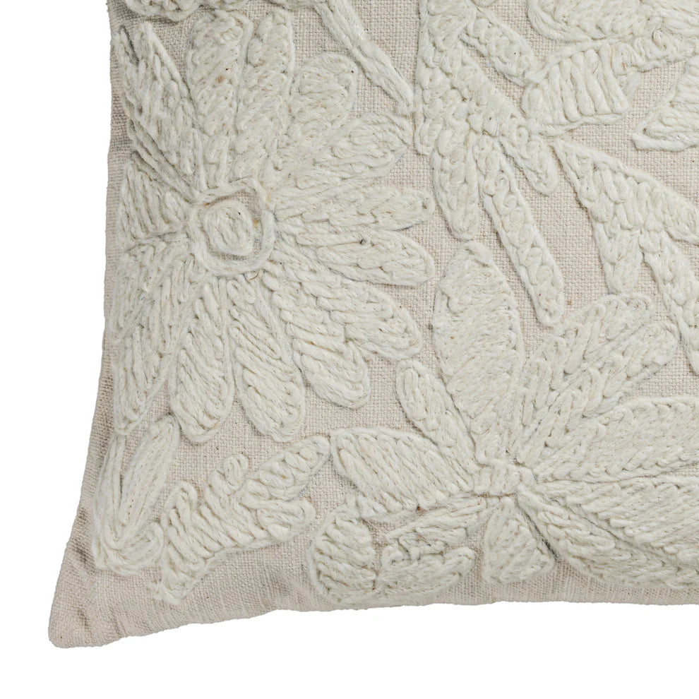 Tabitha Square Embroidered Throw Pillow - White - image 3